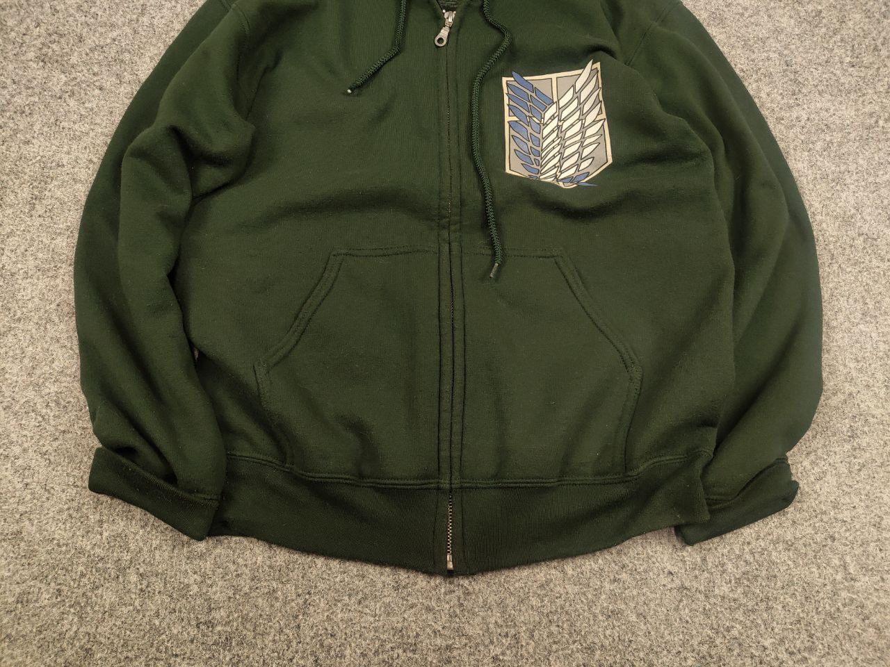 Anime Vintage Attack On Titan Anime Movie Game Zip Logo Hoodie Size US M / EU 48-50 / 2 - 5 Thumbnail