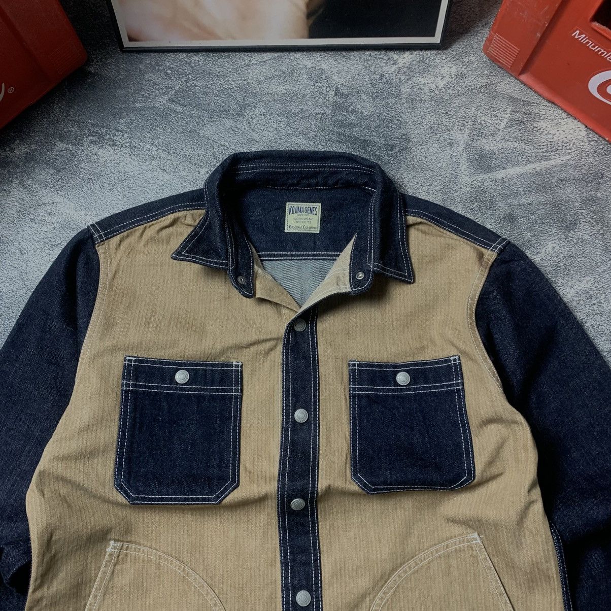 Japanesse Indigo Denim Colour Block Workshirt Kojima Genes