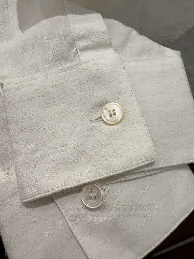 Dior Dior Size39 White full-print old flower dark pattern shirt Size US XXS / EU 40 - 3 Thumbnail