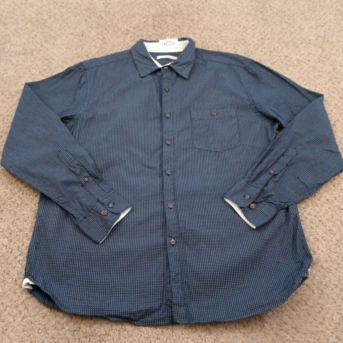 Vintage Campia Moda Shirt Mens Large Blue Geometric Long Sleeve Button Up Cotton Size US L / EU 52-54 / 3 - 2 Thumbnail