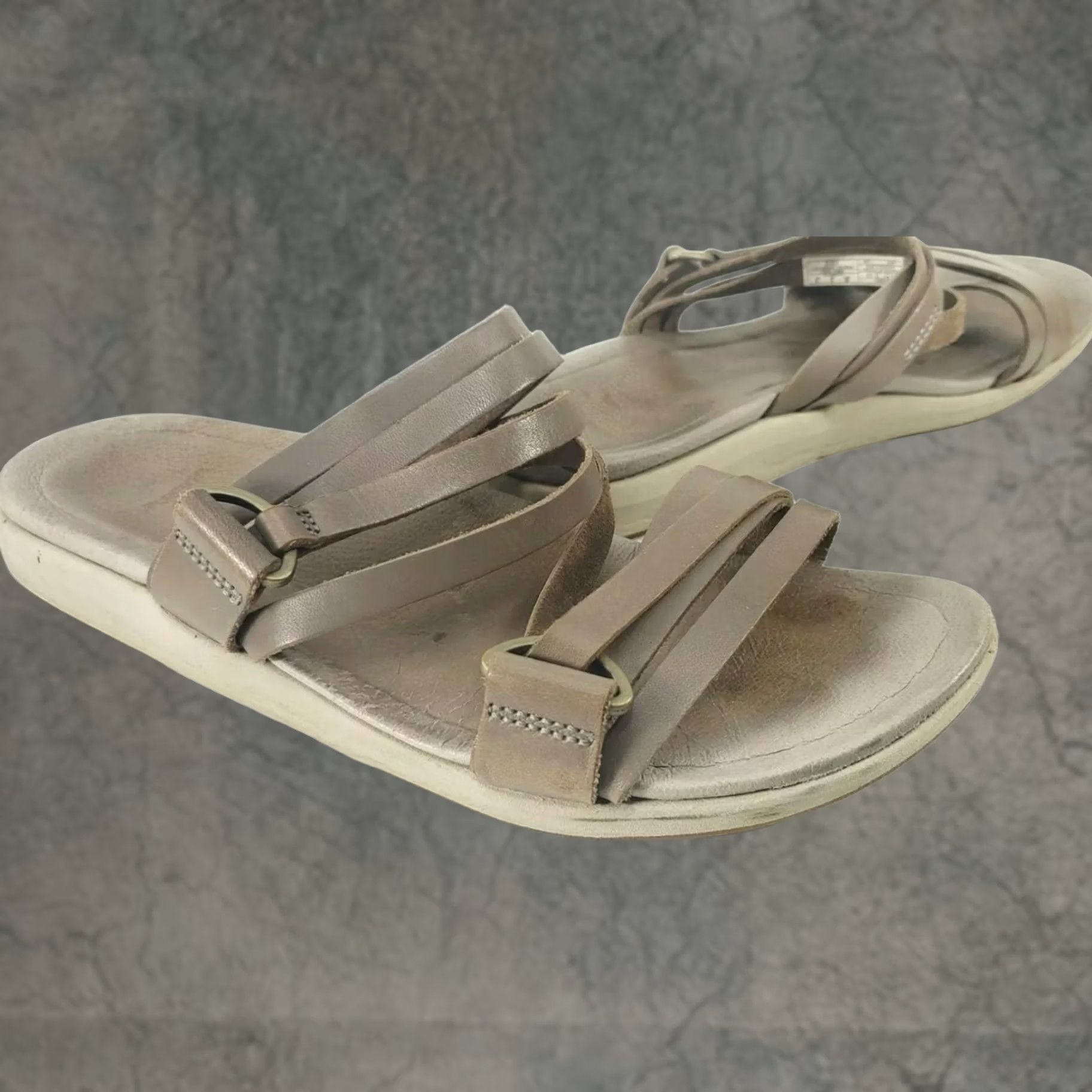 Merrell Merrell Women's Taupe Leather Slide Sandal 8M Kalari Brindle J84434 Size US 8 / IT 38 - 1 Thumbnail