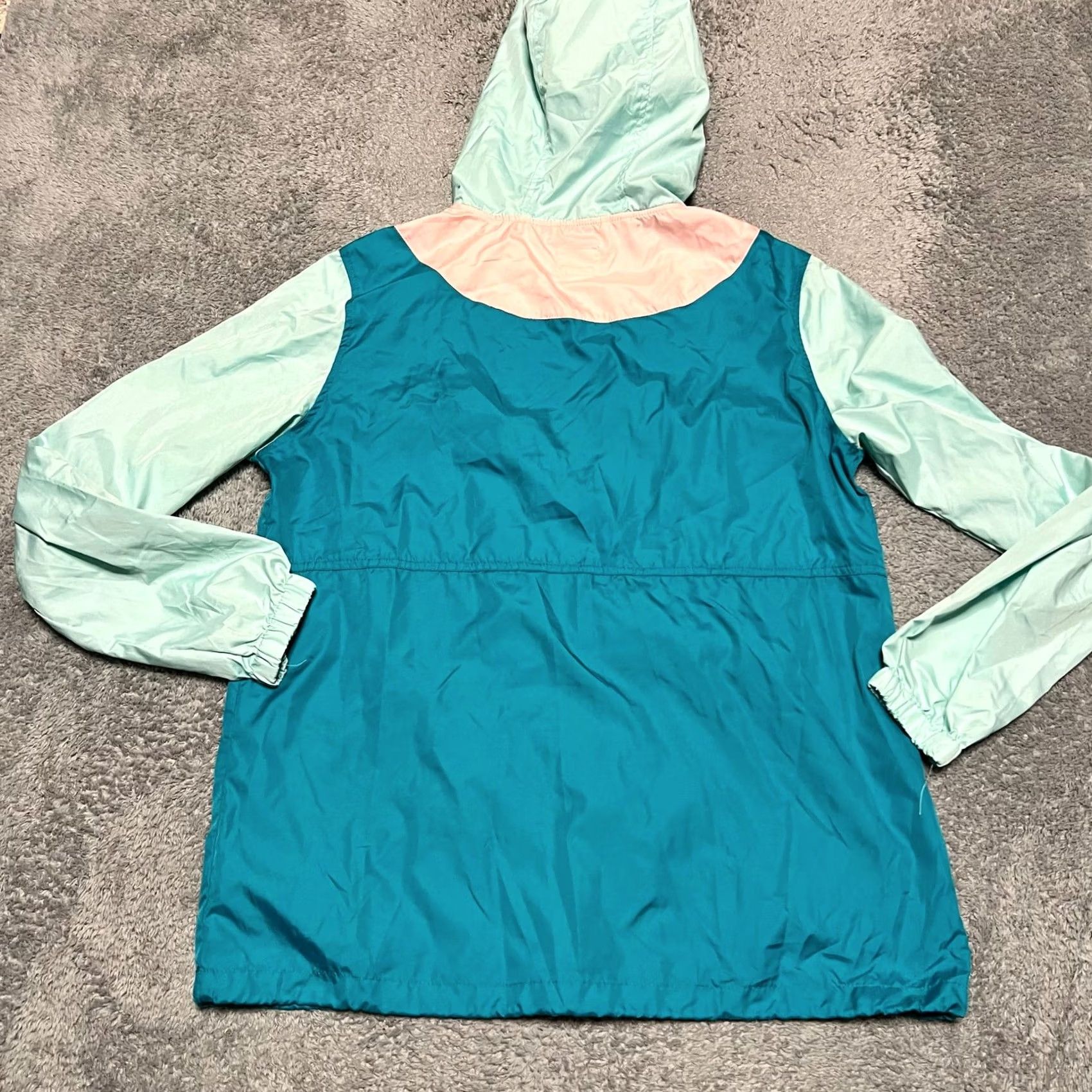 Empyre Empyre Windbreaker Jacket Women Large Hooded Pullover Colorblock Retro 90s Style Size L / US 10 / IT 46 - 3 Thumbnail