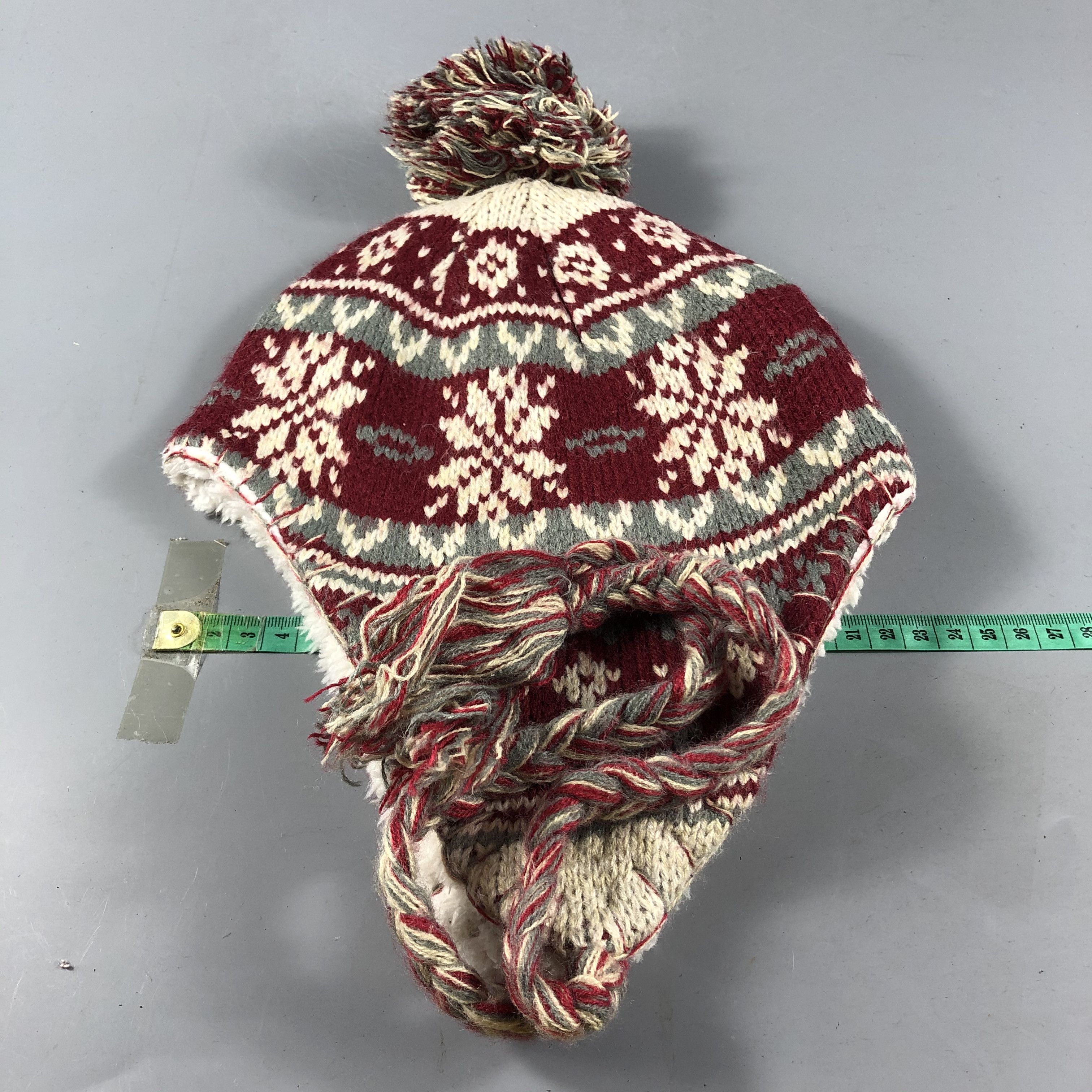 Vintage Fair Isle Ushanka Bobble Beanie Snowcap Snow Hat B760 Size ONE SIZE - 3 Thumbnail