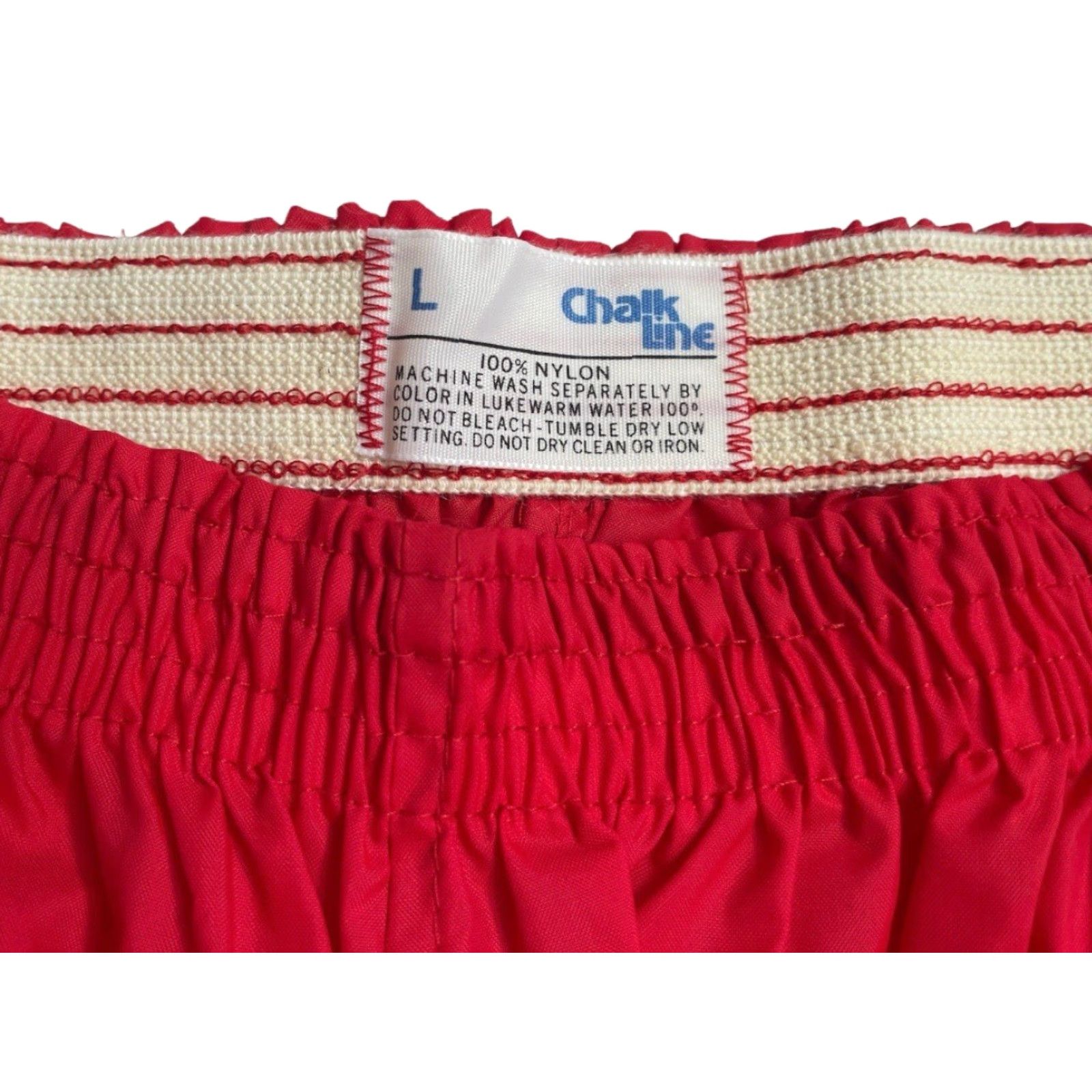 Chalk Line VINTAGE Chalk Line Men's Athletic Shorts L Red 90s Deadstock NWT Nylon Lined 4” Inseam Elastic Waist Size US 33 - 4 Thumbnail