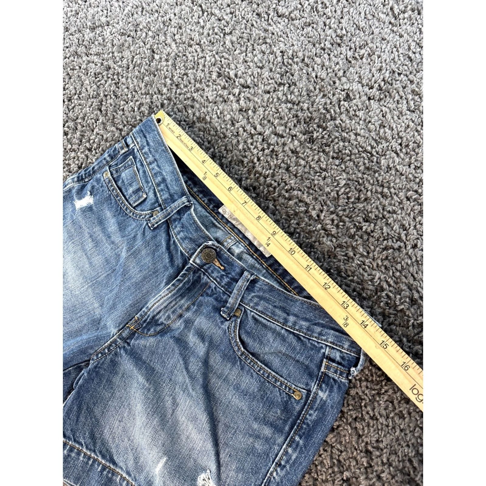 Old Navy VINTAGE Old Navy Shorts Womens 28 Denim Mini Pocket Low Rise 3 in Distressed Y2K 90s Festival Beach Casual Size 28" / US 6 / IT 42 - 3 Thumbnail