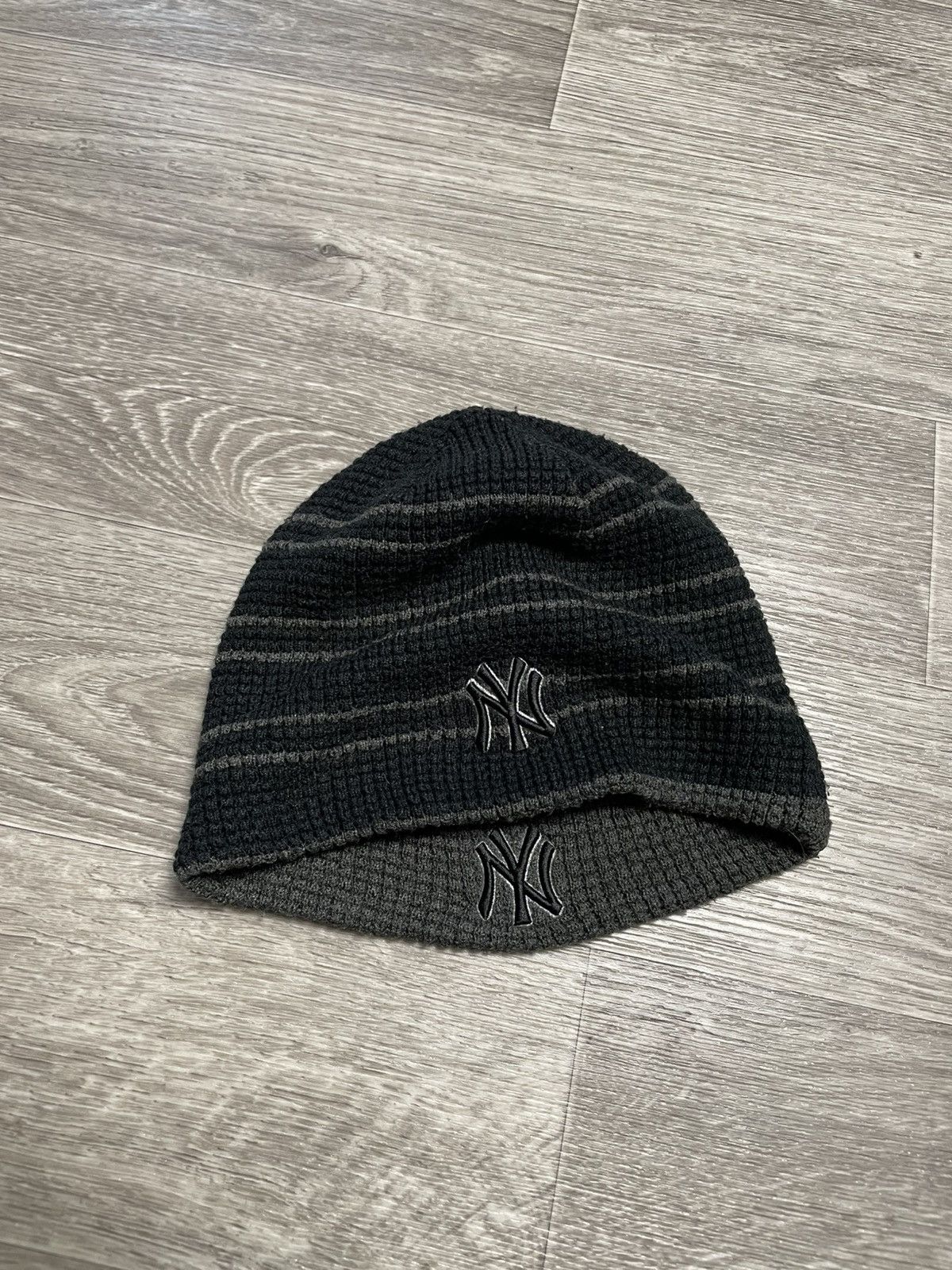 New York Yankees Vintage 00s NY Yankees Double Sided Waffle Beanie Hat Y2K OG Size ONE SIZE - 2 Thumbnail