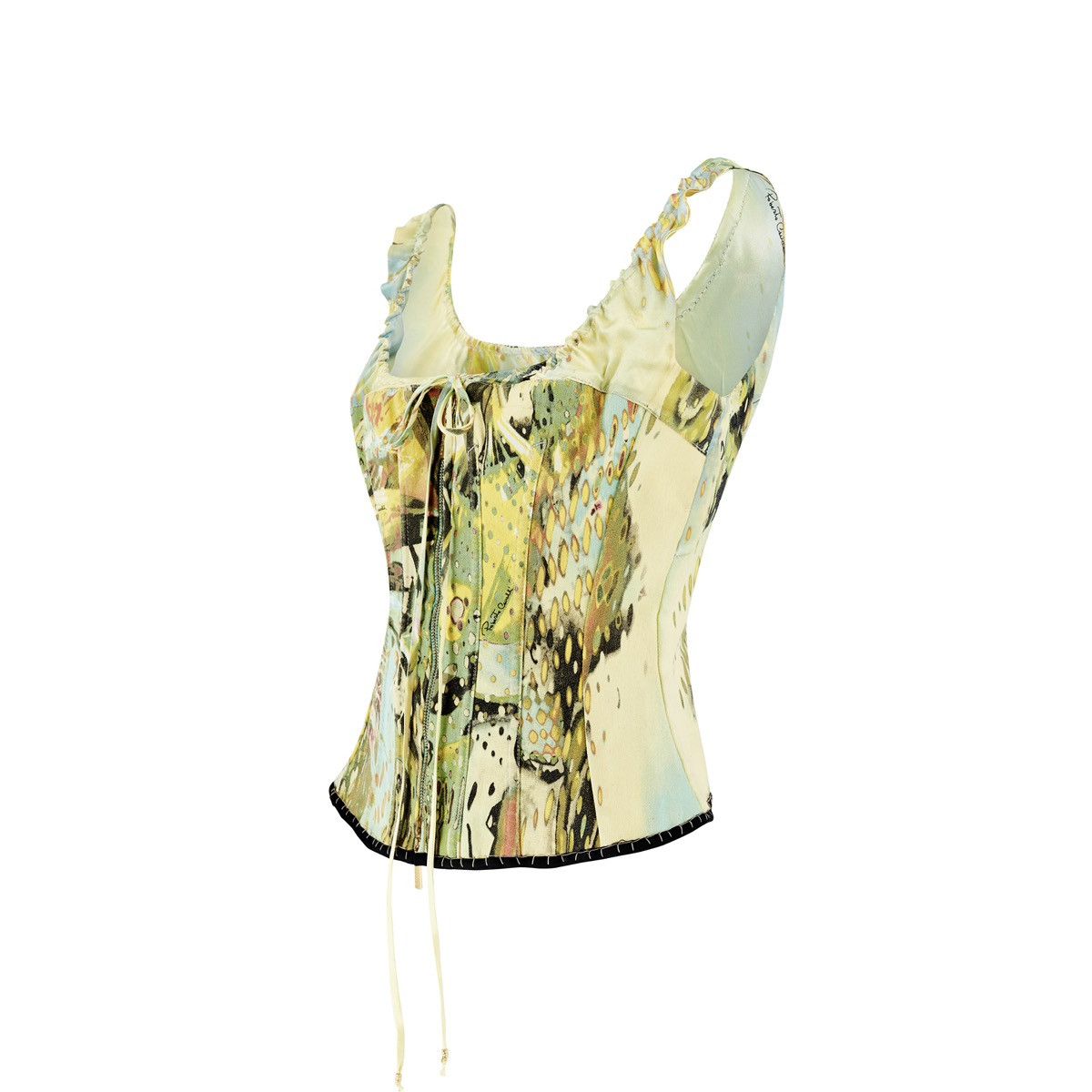 Roberto Cavalli Roberto Cavalli S/S 2003 Corset Bustier Silk Lace Up Top Size L / US 10 / IT 46 - 2 Thumbnail