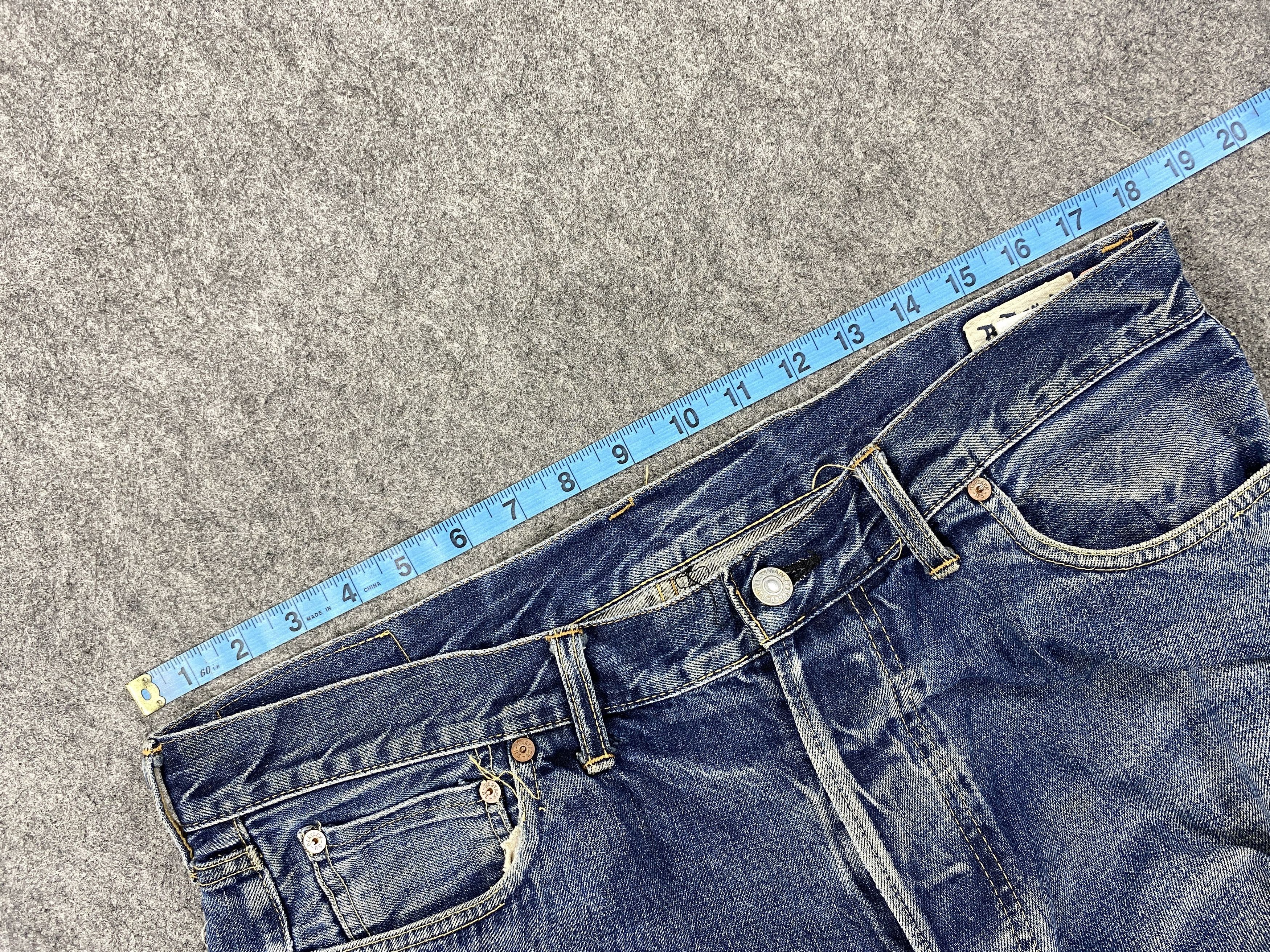 Japanese Brand Redline Distressed Blue Vintage Bartack 36x28.5 Denim JN1338 Size US 36 / EU 52 - 5 Thumbnail