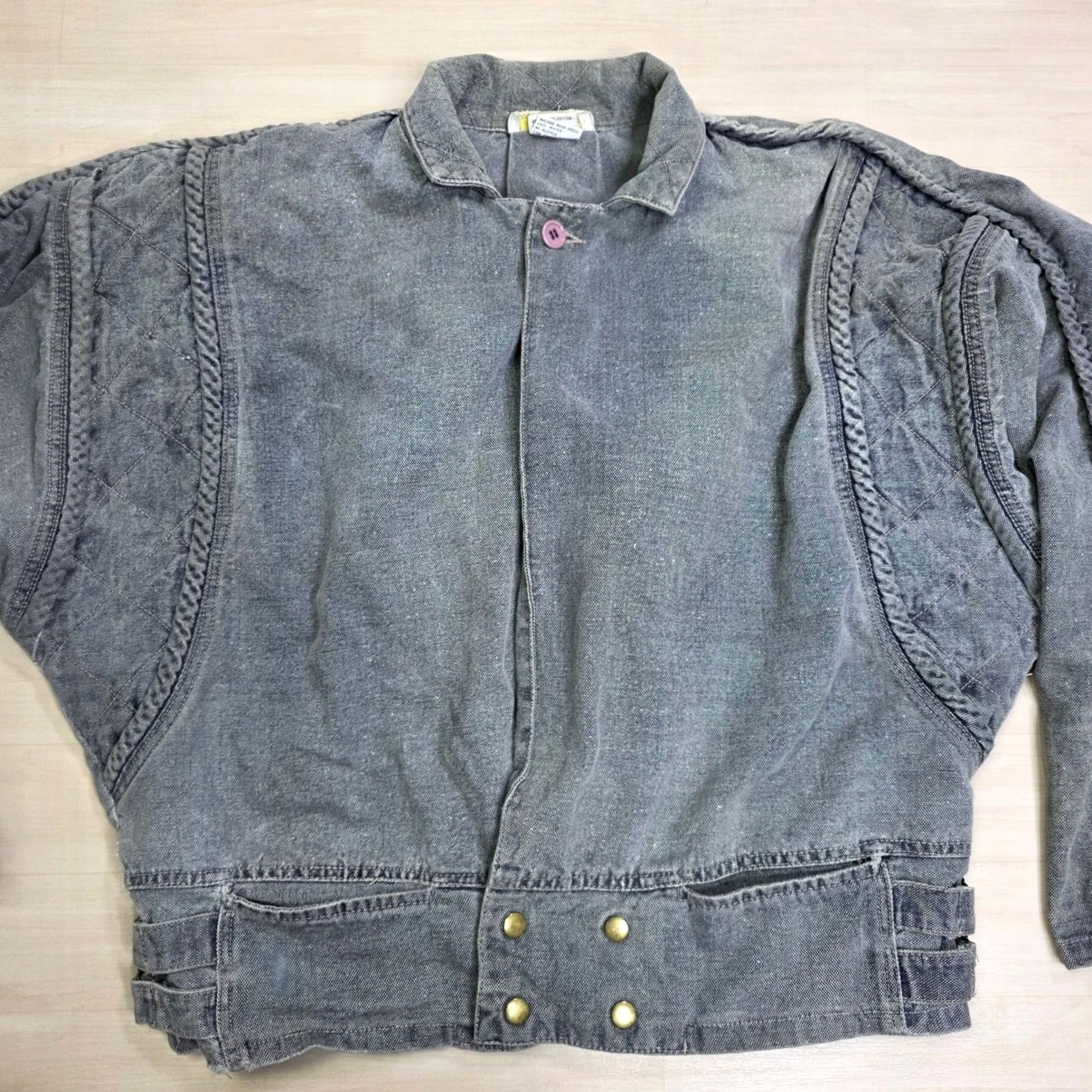 Vintage Cotler Mens Gray Wash Denim Jacket Buckle Back Distressed L Size US L / EU 52-54 / 3 - 6 Thumbnail