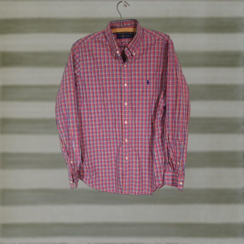 Polo Ralph Lauren Ralph Lauren Men's Shirt Button-Down Pink Plaid Size L Long Sleeve Multicolor Cotton Blends Polo Ralph Lauren Shirt Men Casual Myriad Size US L / EU 52-54 / 3 - 1 Thumbnail