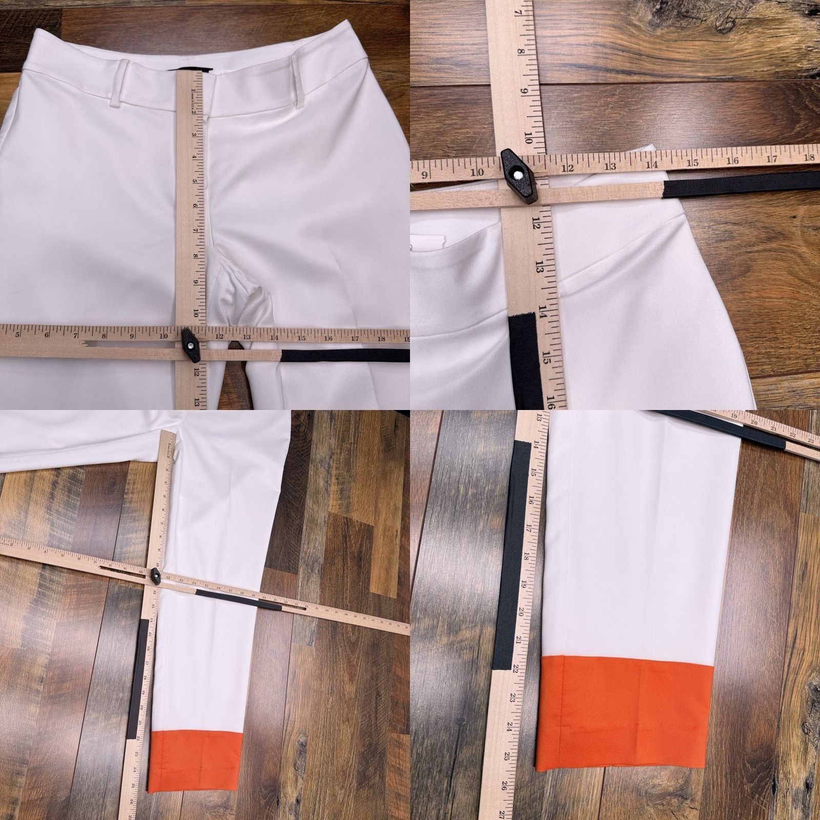 Ann Taylor Ann Taylor Ankle Pants Womens 0 White Mid Rise Stretch Zip Workwear, Party/Cocktail, Travel Regular Fit Size 25" / US 0 / IT 36 - 8 Thumbnail