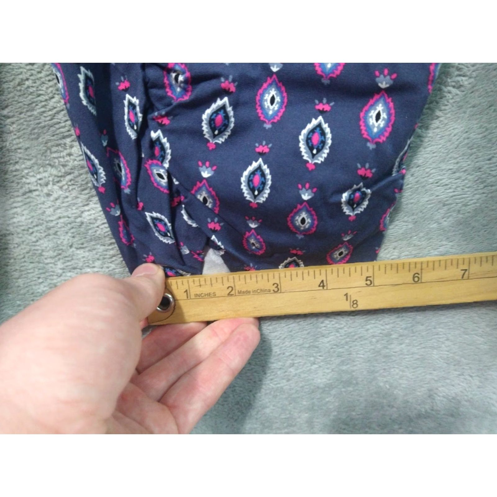 Torrid Torrid Pants Womens 1X Blue Geometric Joggers Crop Stretch High Rise Pocket Size 40" / US 18 - 6 Thumbnail