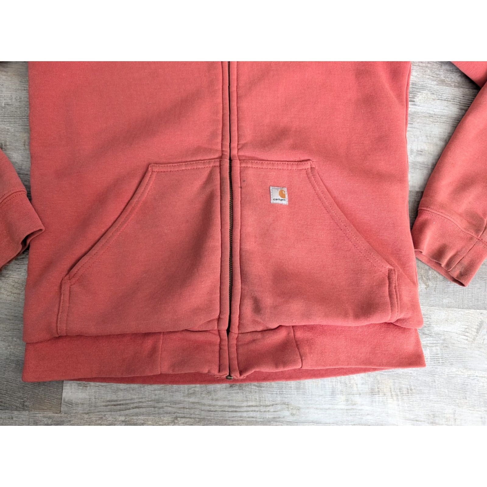 Carhartt VINTAGE Carhartt Hoodie Women's Small Pink Thermal Waffle Knit Full Zip Knit Lined 90s Logo USA Activewear Size S / US 4 / IT 40 - 5 Thumbnail