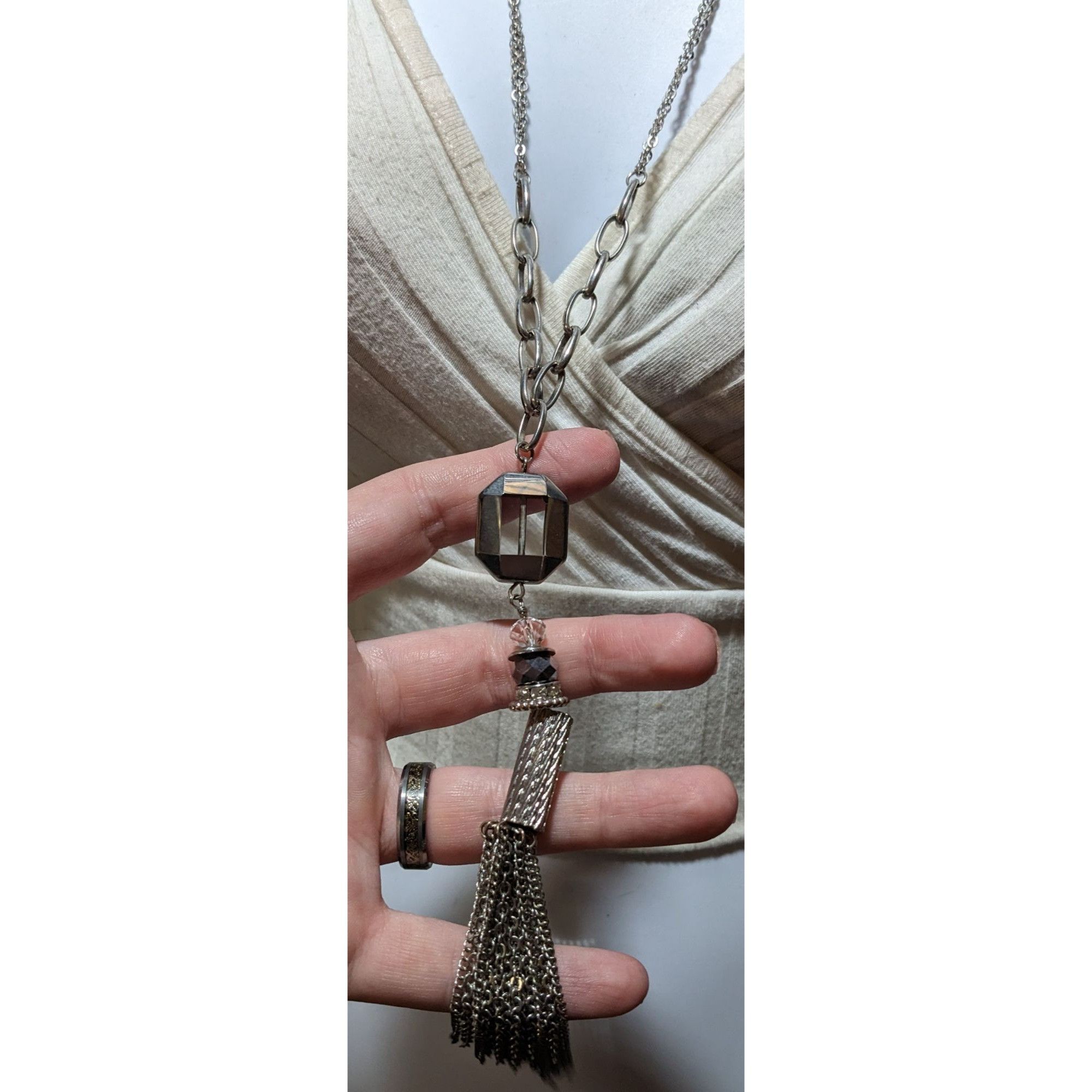 Other Y2K Glam Silver Abstract Tassel Necklace Size ONE SIZE - 6 Thumbnail
