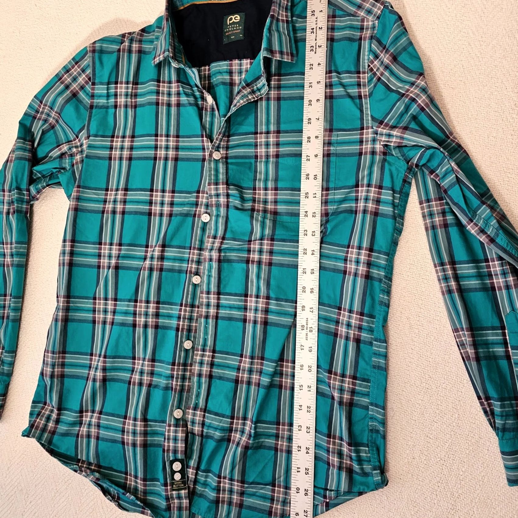 Vintage Peter England Shirt Button-Up Size L Blue Plaid Long Sleeve Button Front Casual Retro Mens Newsletters Size US L / EU 52-54 / 3 - 5 Thumbnail