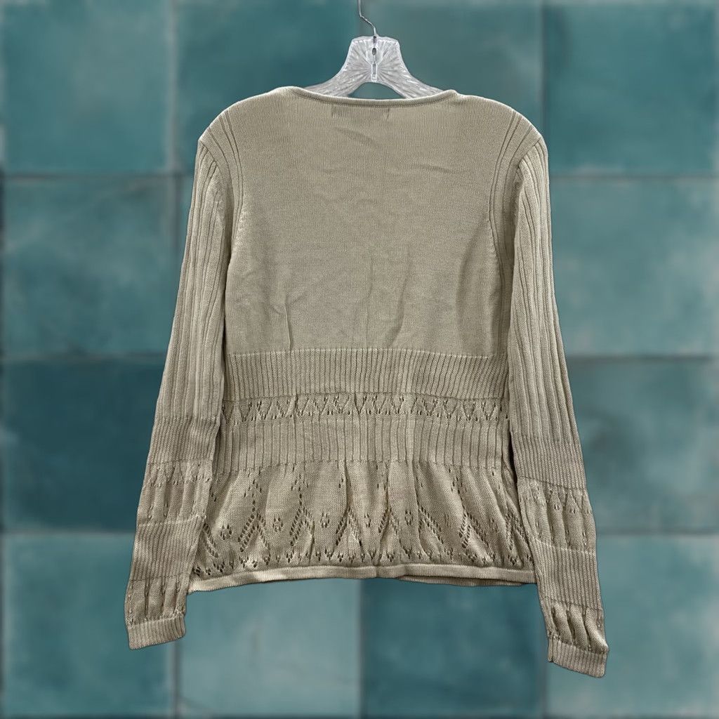 Tommy Hilfiger VINTAGE Tommy Hilfiger Cardigan Sweater XL Beige Knit Grunge Boho Fairy Y2K Size XL / US 12-14 / IT 48-50 - 1 Thumbnail
