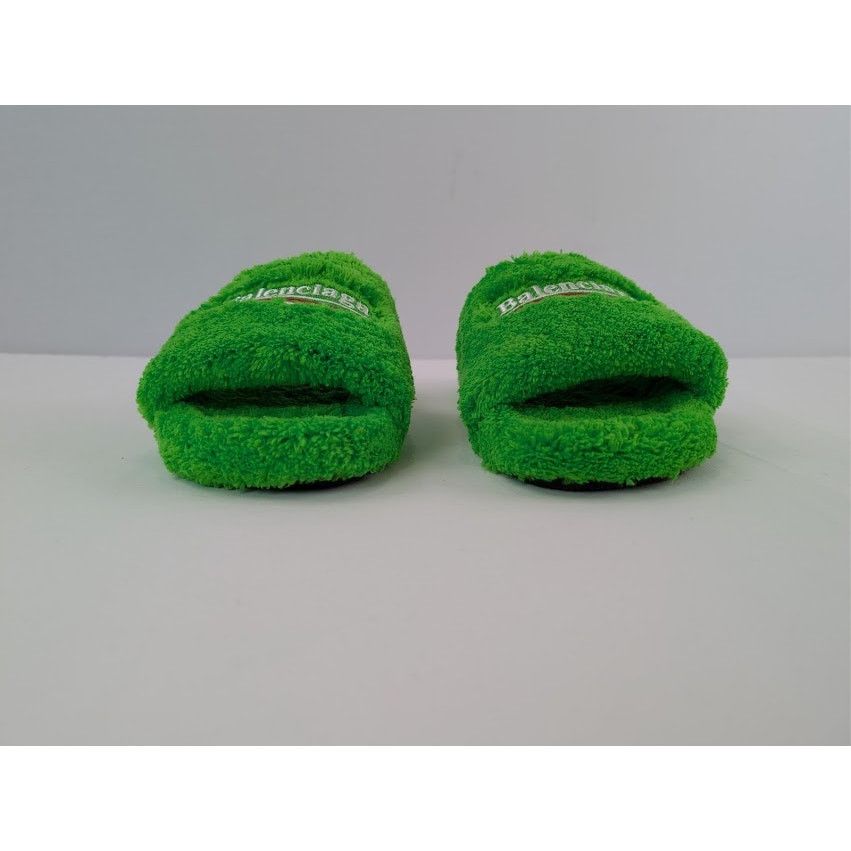 Balenciaga o1rshd1 Furry Political Campaign Slide Sandal in Apple Green Size US 9 / EU 42 - 10 Thumbnail