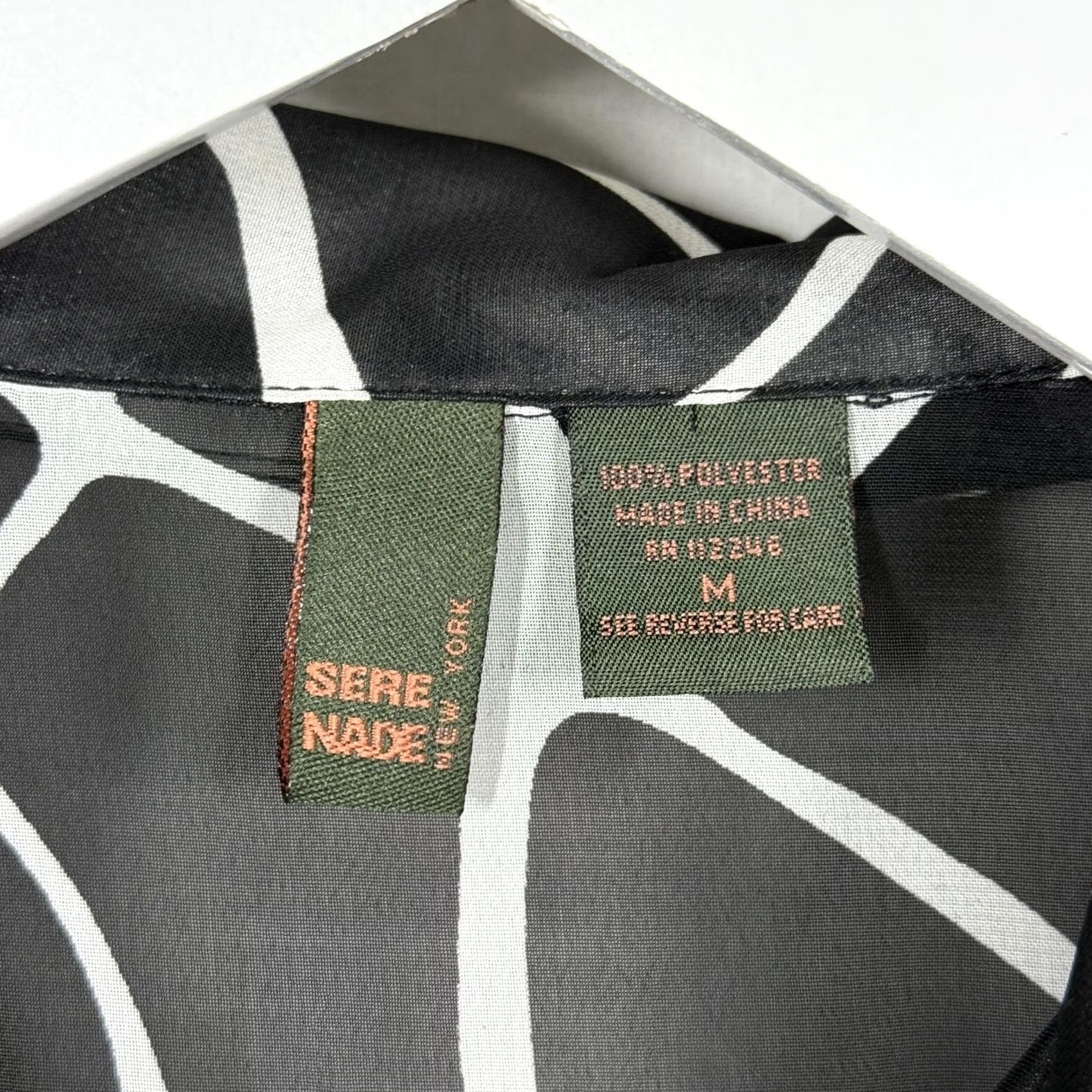 Vintage Serenade Top Womens Medium Black White Chic Flowy Office Casual Size M / US 6-8 / IT 42-44 - 7 Thumbnail