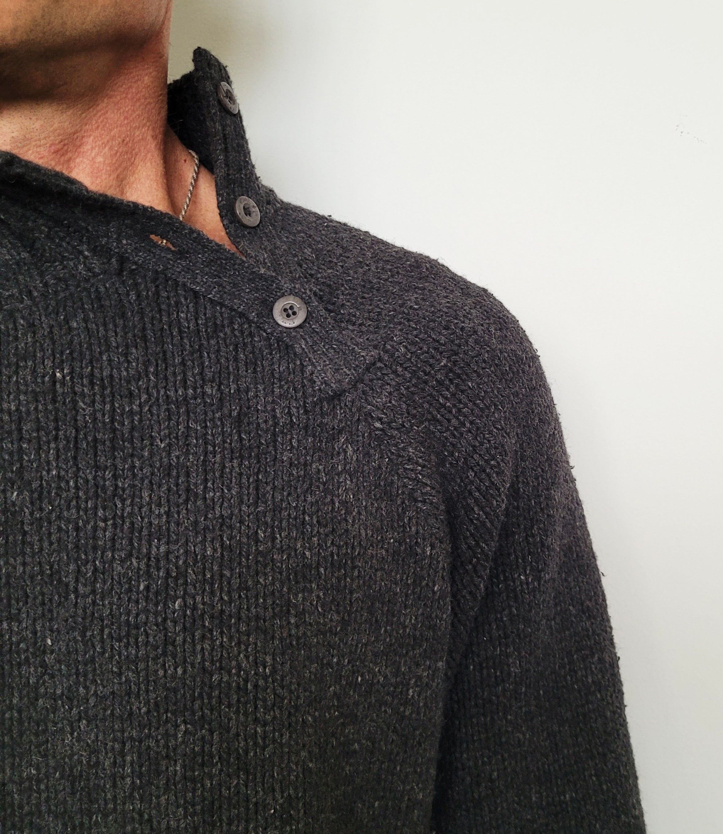 Other Talgo Oceanic Trend Wool Button Mock Neck Sweater Paris Size US L / EU 52-54 / 3 - 2 Thumbnail