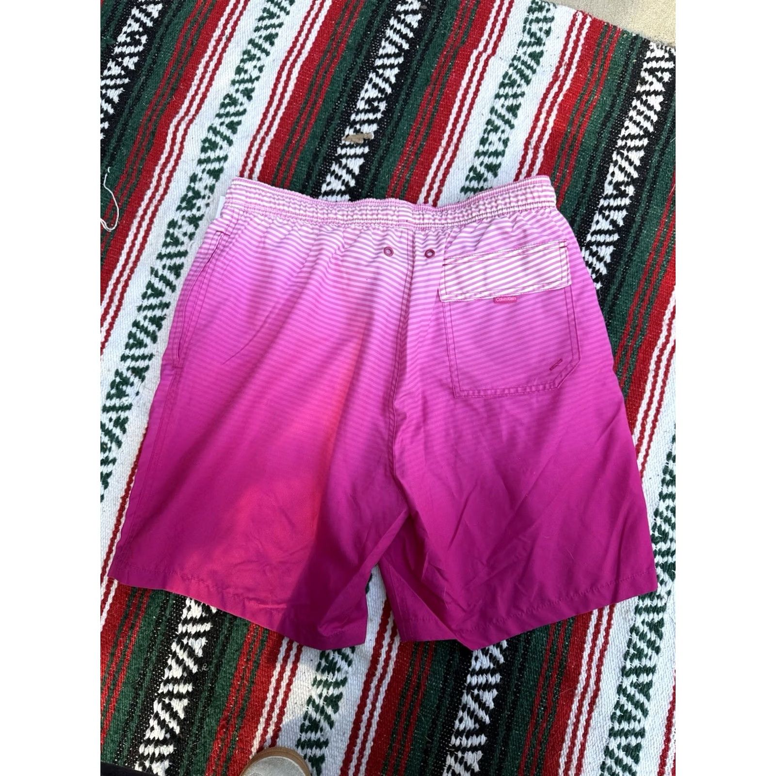 Calvin Klein Calvin Klein Mens L Rosebud Ombre Stripe Quick Dry UPF 40 Wicking Swim Trunks Size US 33 - 4 Thumbnail