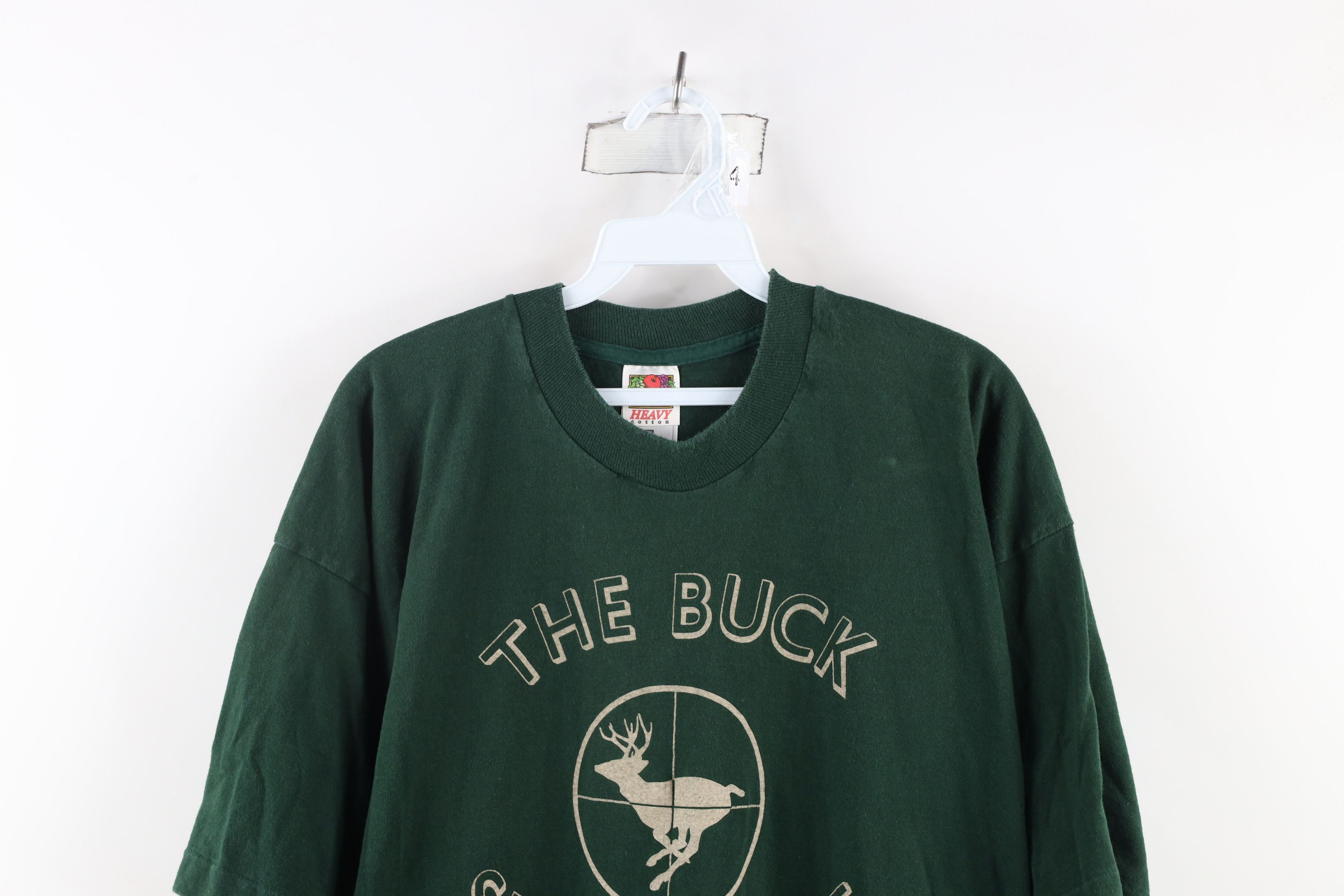 Vintage Vintage 90s Streetwear Buck Stops Here Deer Hunting T-Shirt Size US XXL / EU 58 / 5 - 2 Thumbnail