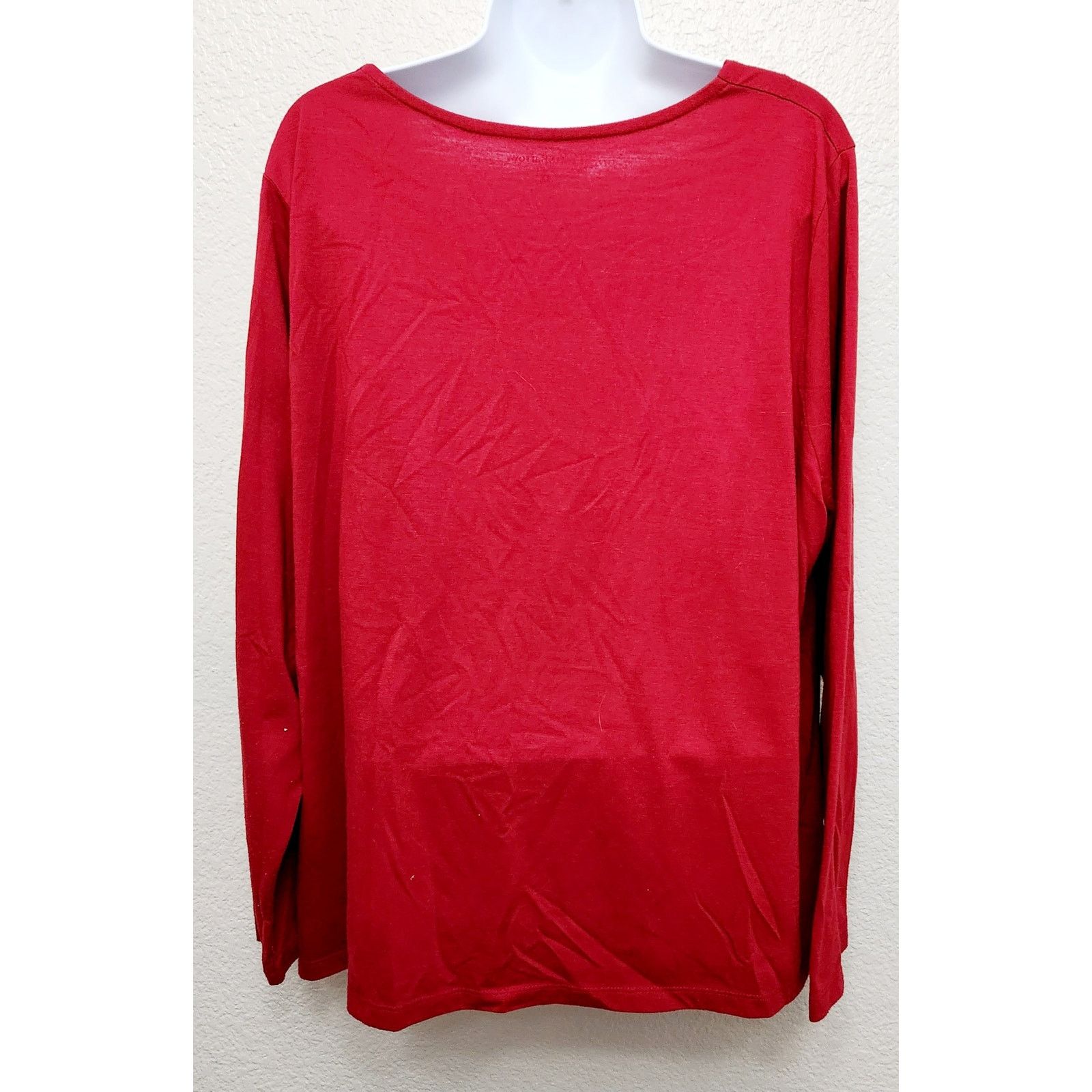 Croft & Barrow Croft & Barrow Red Pleated Bodice With Beads Top 2X Plus Size XXL / US 16-18 / IT 52-54 - 4 Thumbnail