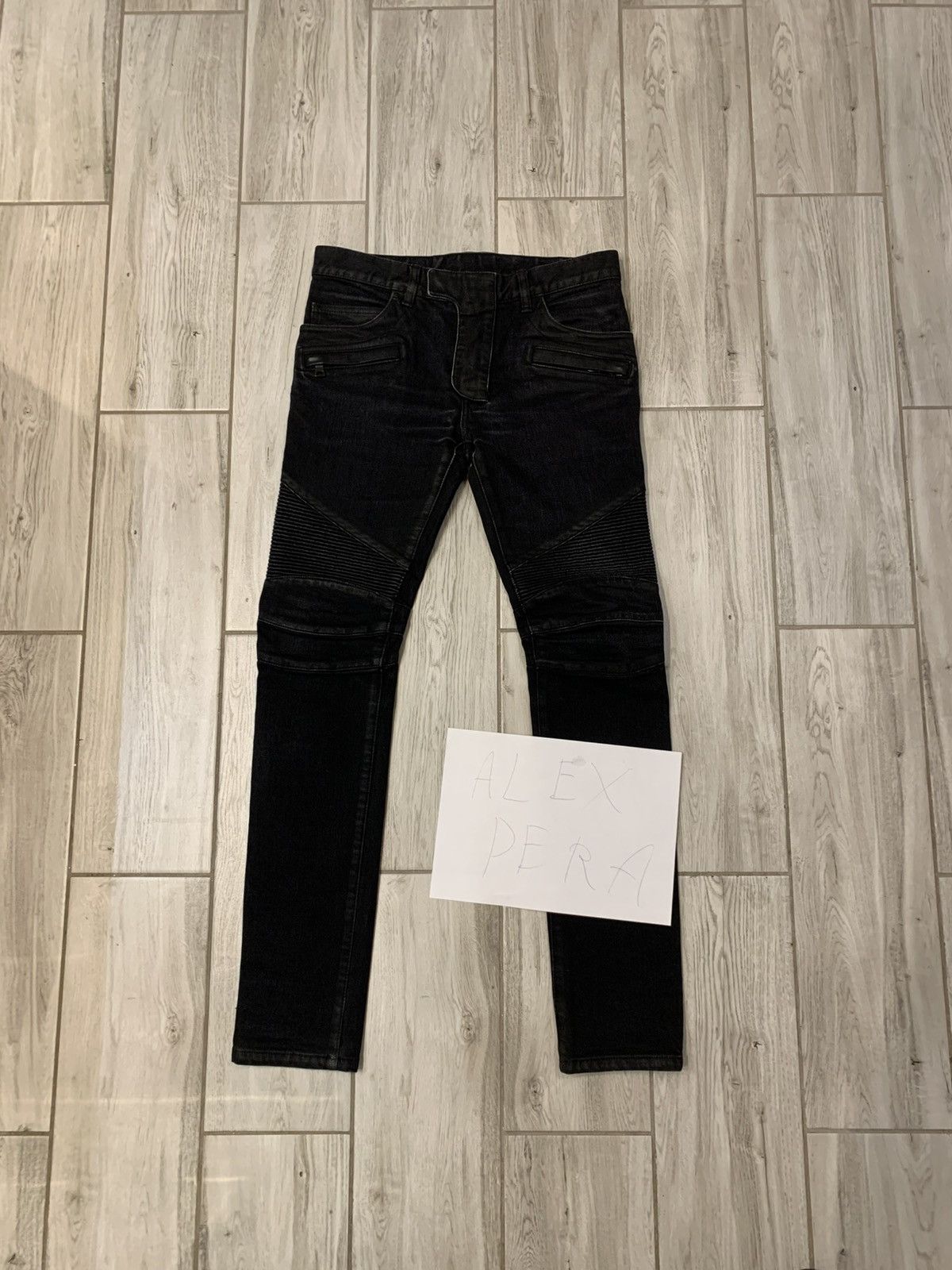 Balmain Balmain Black Biker Jeans Size US 29 - 1 Thumbnail