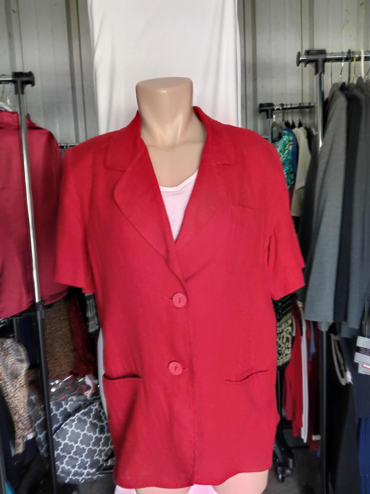 Designer Norton McNaughton Red Blazer - Size 8 Petite Size M / US 6-8 / IT 42-44 - 1 Thumbnail