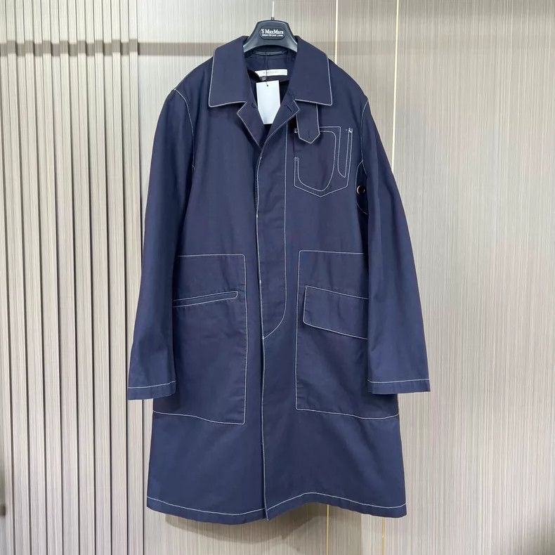 Givenchy Long Coat with Contrast Stitching-dmc