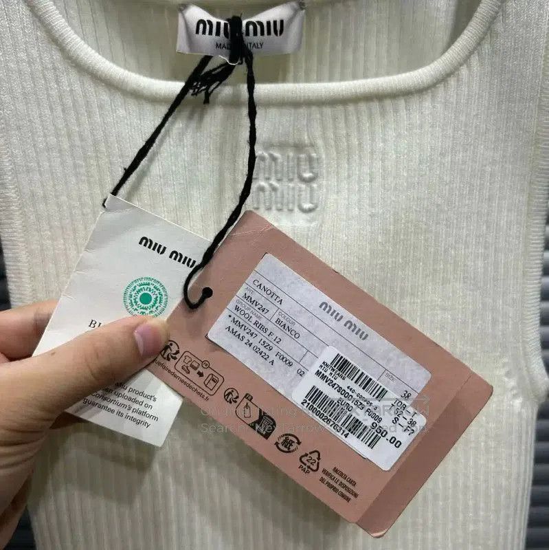 Miu Miu Miu Miu Summer Cream Wool Embroidered Tank Top . Size M / US 6-8 / IT 42-44 - 3 Thumbnail