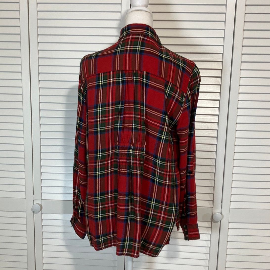 Other Westbound Vintage Red Plaid Collared Women Shirt PL Size L / US 10 / IT 46 - 2 Thumbnail
