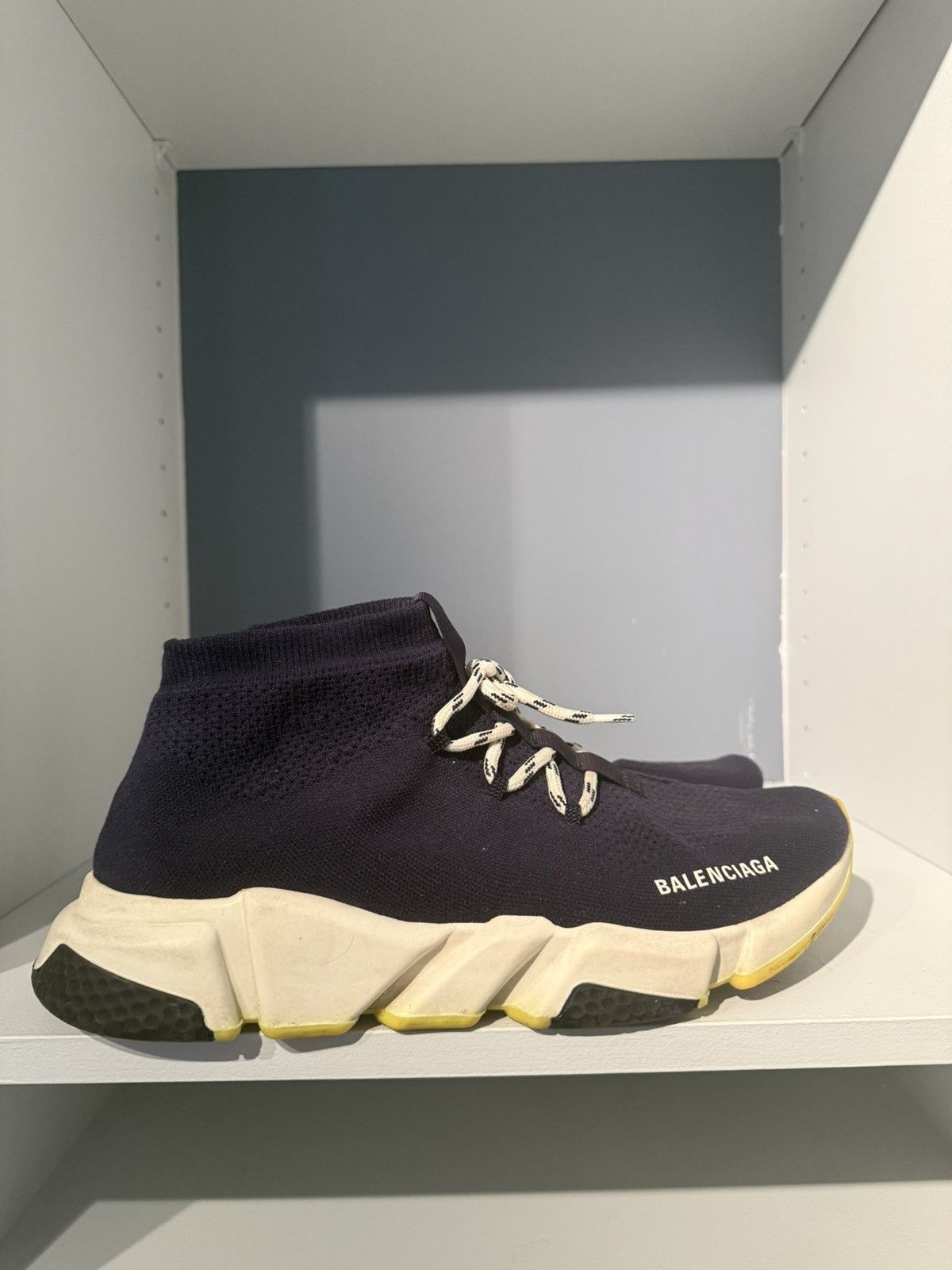 Balenciaga Balenciaga Sock Runner Navy Blue Size 10 Size US 10 / EU 43 - 1 Thumbnail