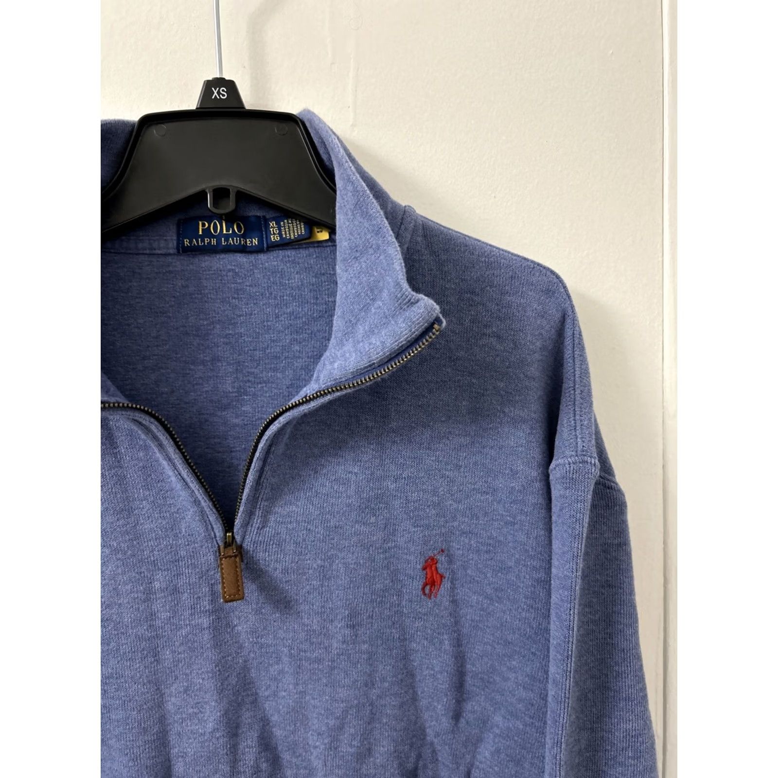 Ralph Lauren VINTAGE Polo Ralph Lauren Sweater Mens XL Blue 1/4 Zip Pullover Sweatshirt Red Pony Size US XL / EU 56 / 4 - 5 Thumbnail