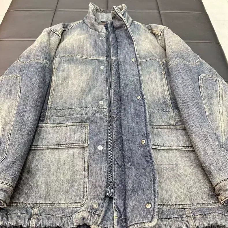 Balenciaga Balenciaga Water-washed Vintage Faded Parka Denim Jacket Size US S / EU 44-46 / 1 - 3 Thumbnail