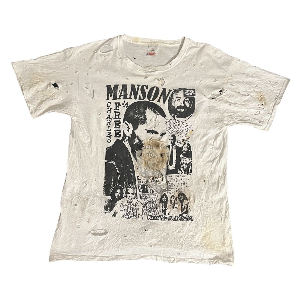 Other Charles Manson t-shirt print y2k merch distressed threshed Size US XL / EU 56 / 4 - 1 Thumbnail