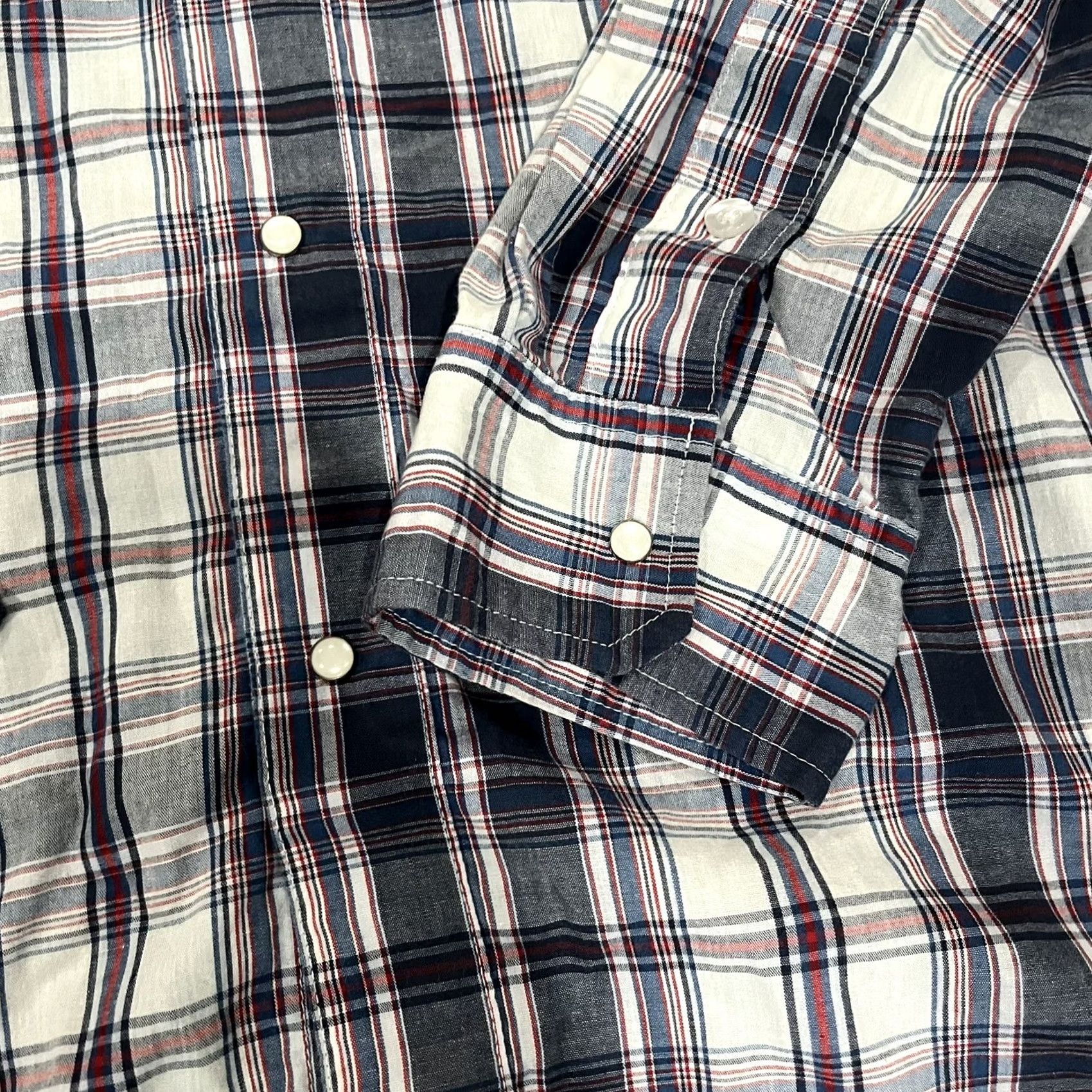 Levi's Levis Pearl Snap Shirt Plaid Long Sleeve Mens XL Button Signature Western Wear Size US XL / EU 56 / 4 - 4 Thumbnail