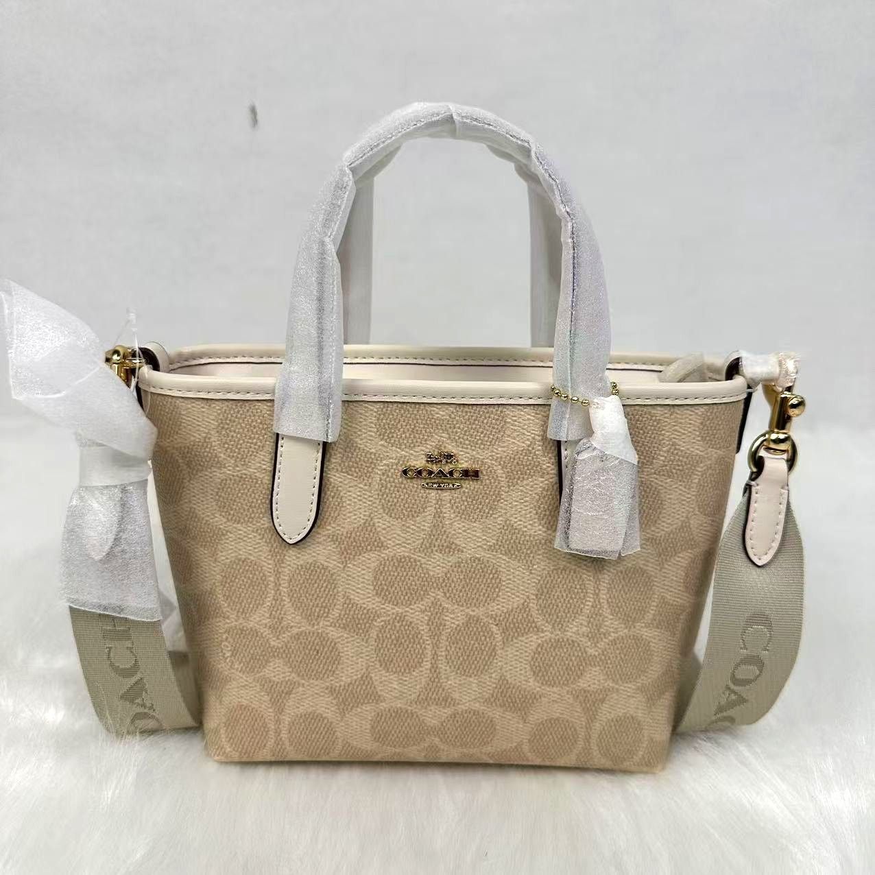 Coach Coach City Mini Tote Bag In Signature Canvas IN Sand CW032 Size ONE SIZE - 1 Thumbnail