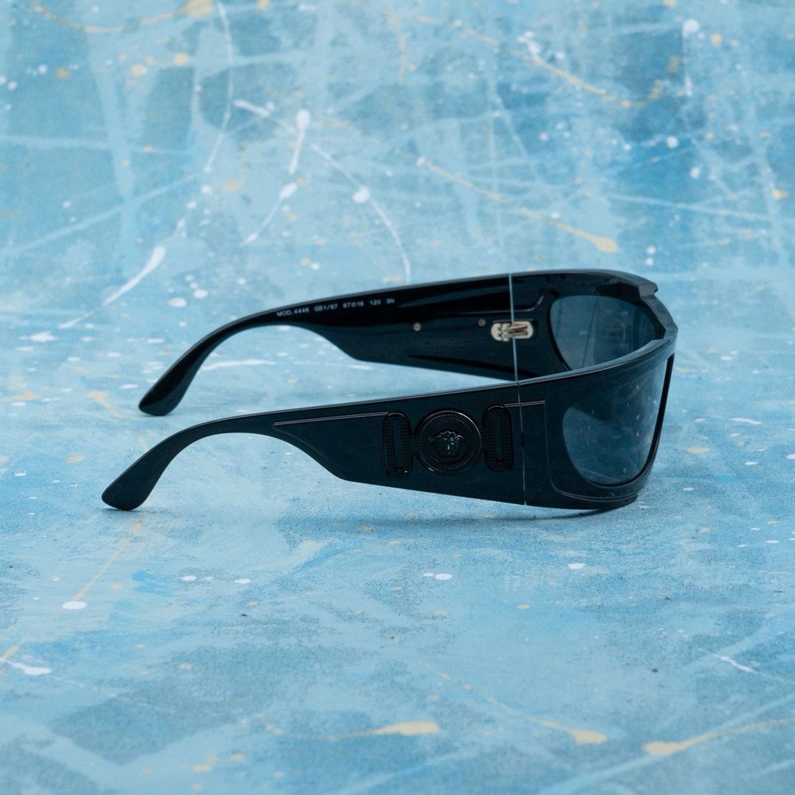 Versace Versace black medusa logo oversized shield sunglasses Size ONE SIZE - 3 Thumbnail