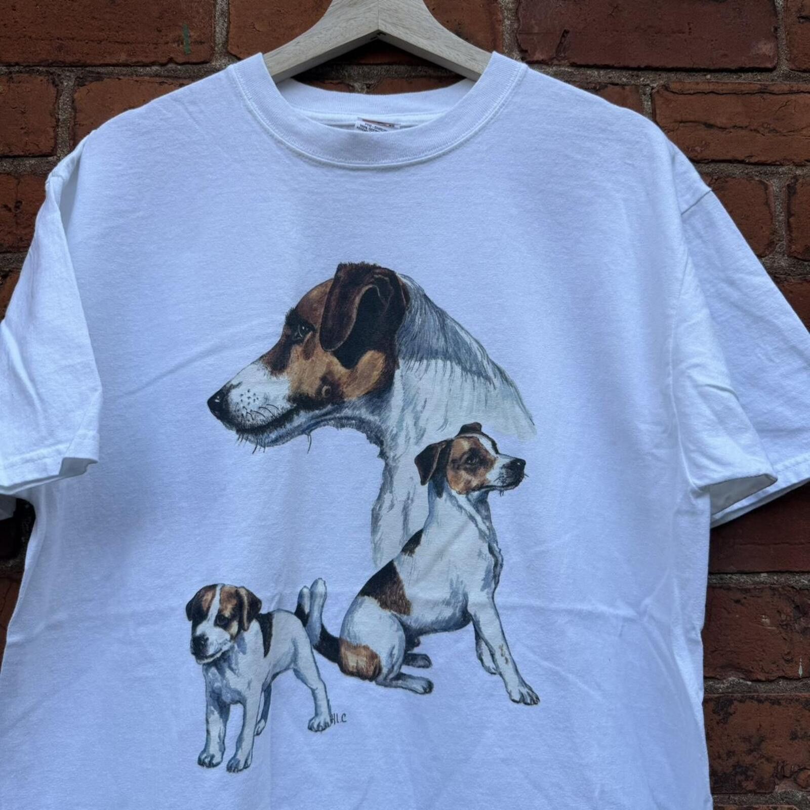 Anvil vintage jack Russell dog t shirt 00s L Size US L / EU 52-54 / 3 - 3 Thumbnail