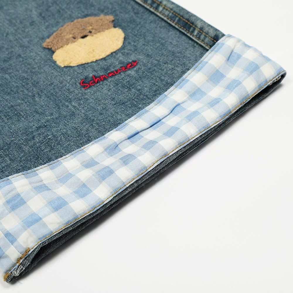 Jean Men's plaid cartoon bear embroidered straight jeans y2k Size US 32 / EU 48 - 5 Thumbnail