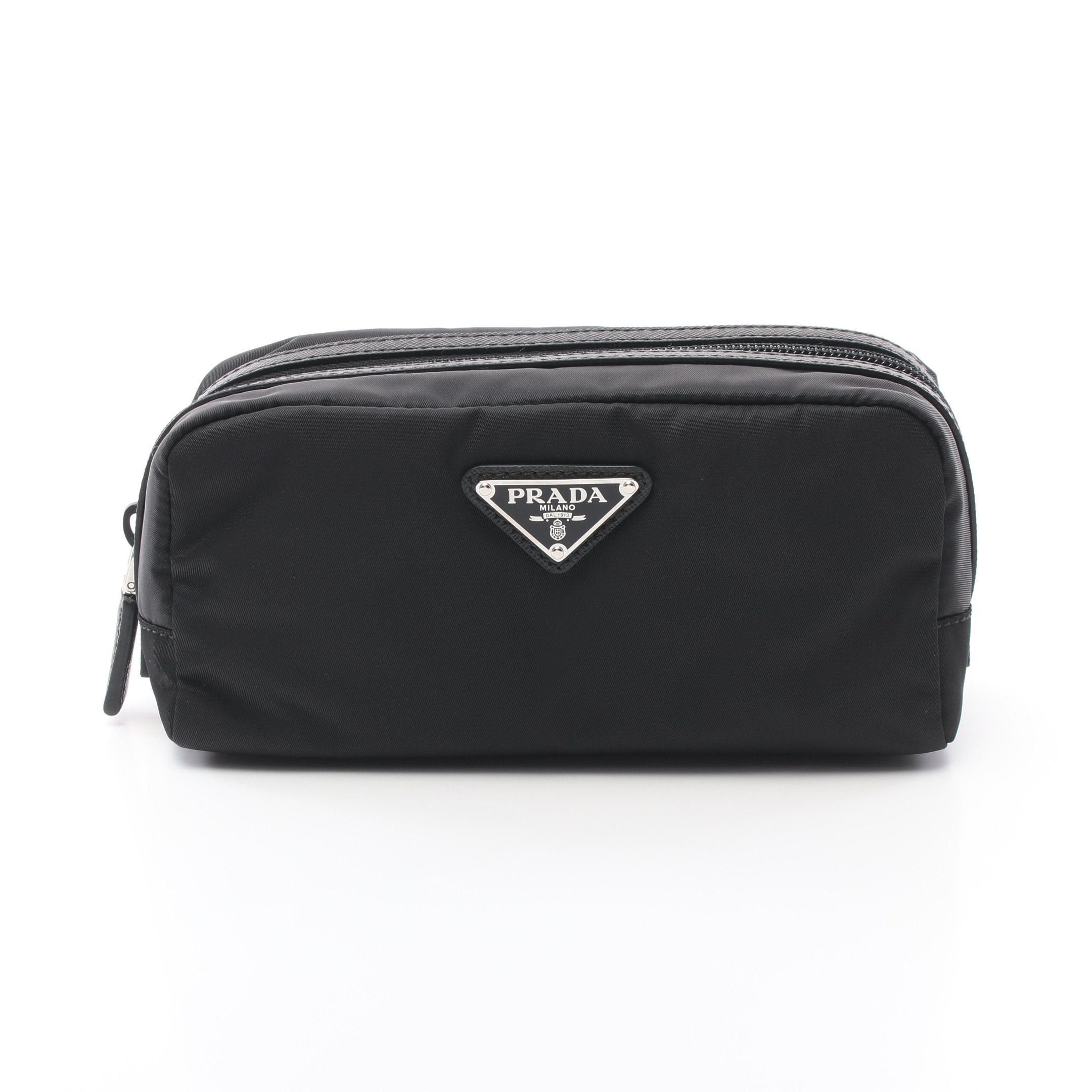 Prada Prada Triangle Logo Pouch Nylon Black Size ONE SIZE - 1 Thumbnail