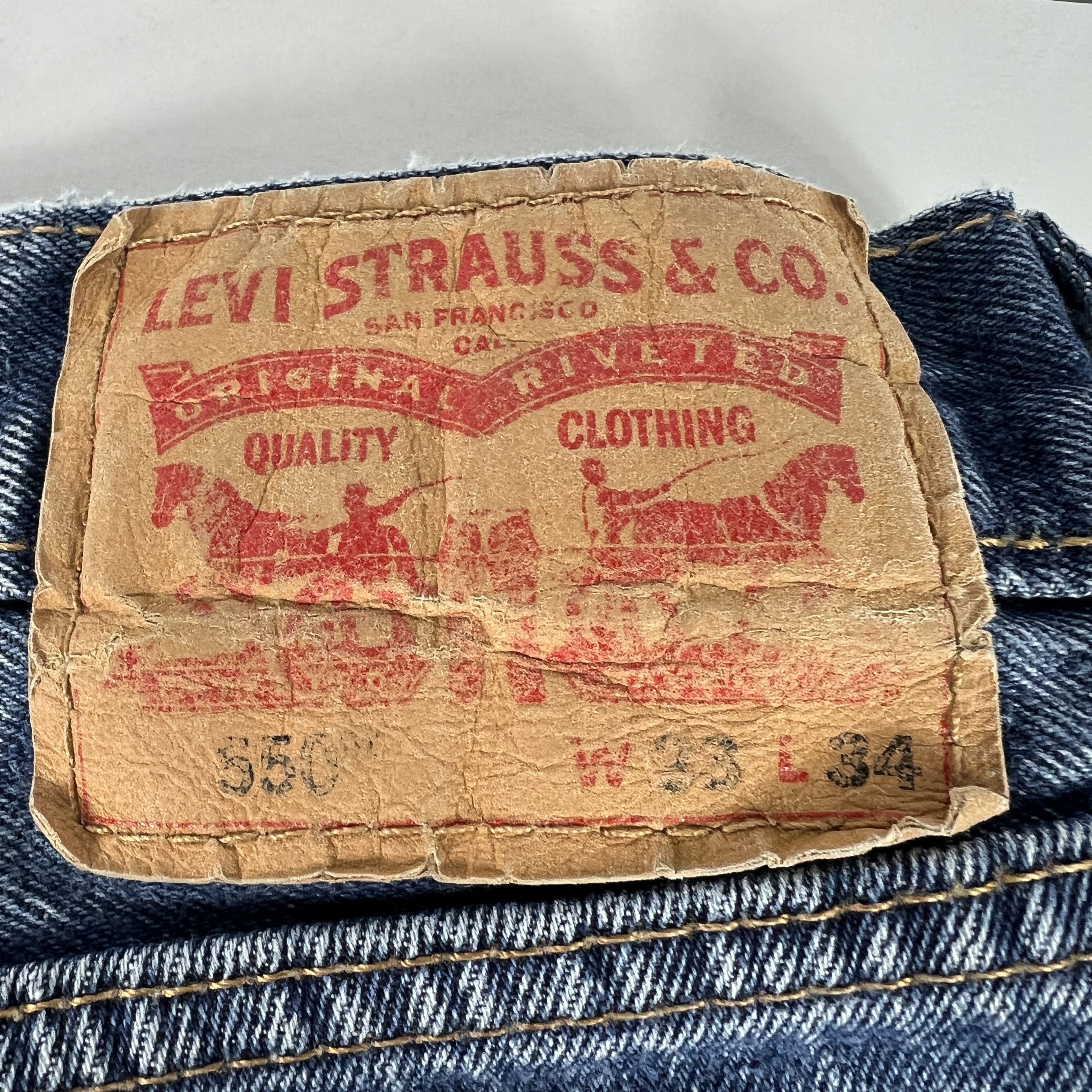 Levi's Levi's Jeans 550 Relaxed Fit Straight Leg Blue Denim Size US 33 - 15 Thumbnail