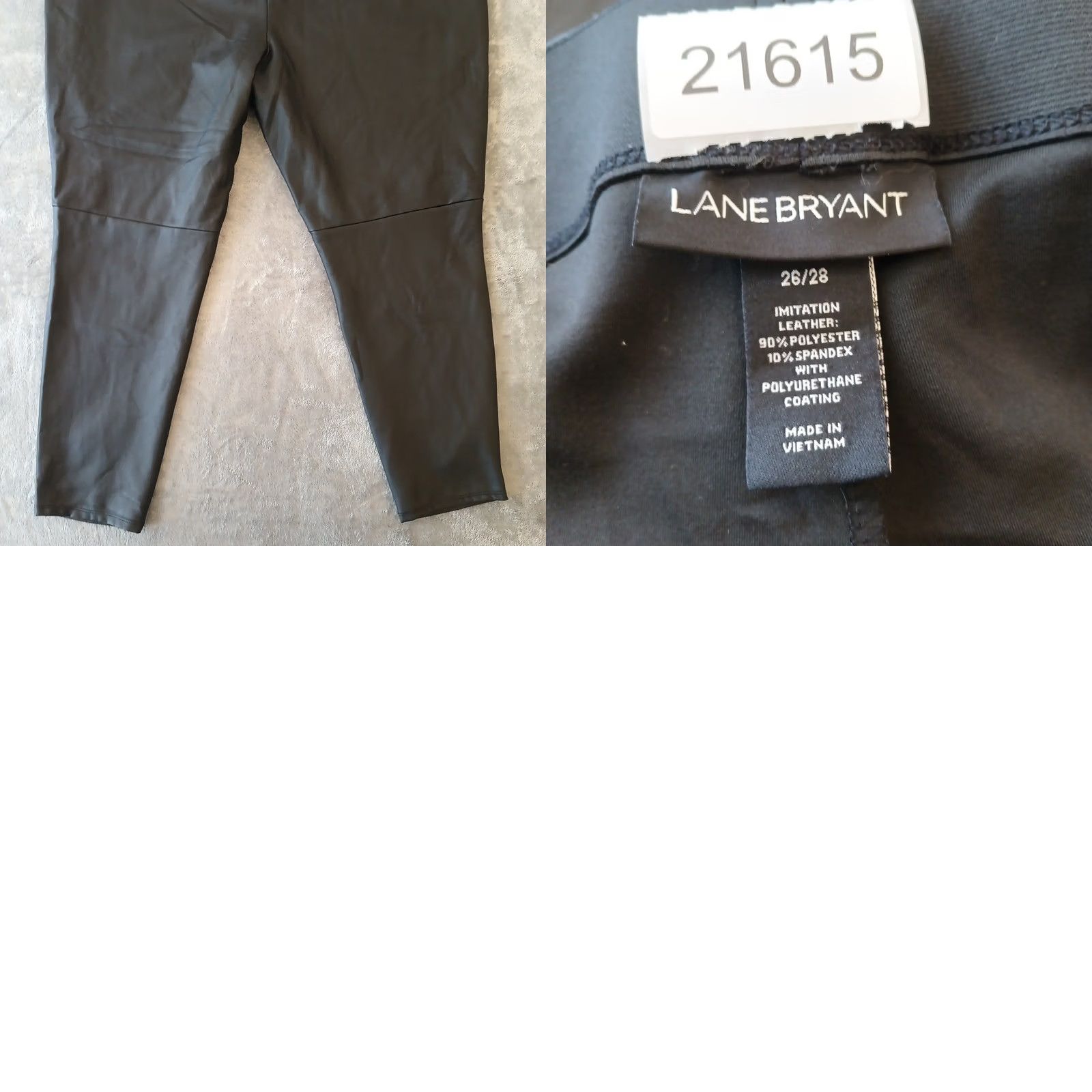 Vintage Lane Bryant Pants Womens Size 26/28 Black Faux Leather Skinny Ankle Pull On Size 26" / US 2 / IT 38 - 8 Thumbnail
