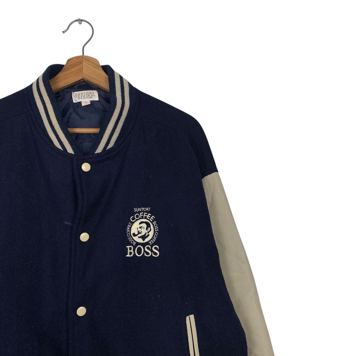 Japanese Brand Suntory Boss Coffee Varsity Leather Jacket Size US L / EU 52-54 / 3 - 6 Thumbnail