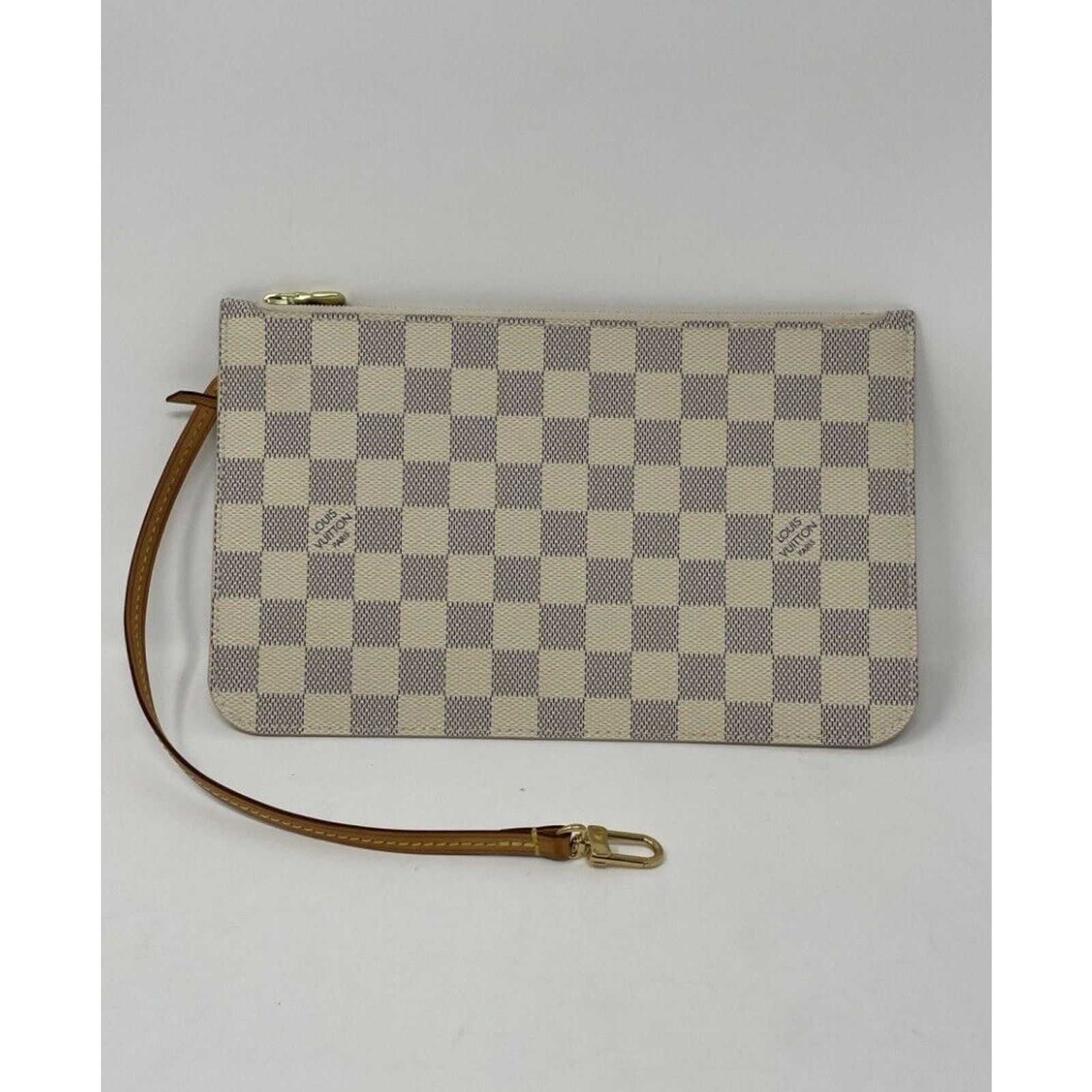 Louis Vuitton LOUIS VUITTON Large Damier Azur Beige Pouch Pochette Clutch Size ONE SIZE - 2 Thumbnail