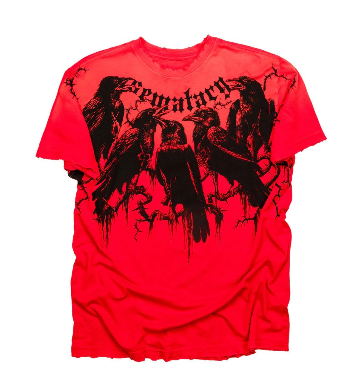 image of Affliction Crows Tee Red, Men's (Size 2XL)