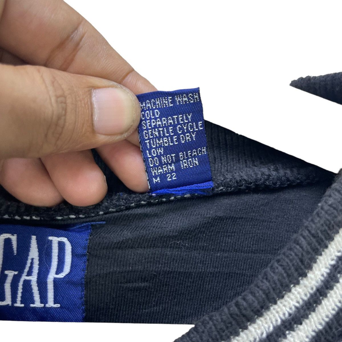 Gap 🔥Vintage Gap Blanc Bleu Bomber Embroidered Logo Jacket Size US M / EU 48-50 / 2 - 6 Thumbnail