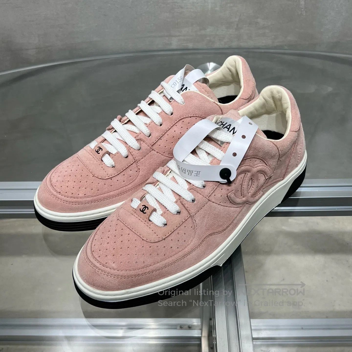 Chanel Chanel Pink Double-C Suede Board Shoes Size US 7.5 / IT 37.5 - 1 Thumbnail
