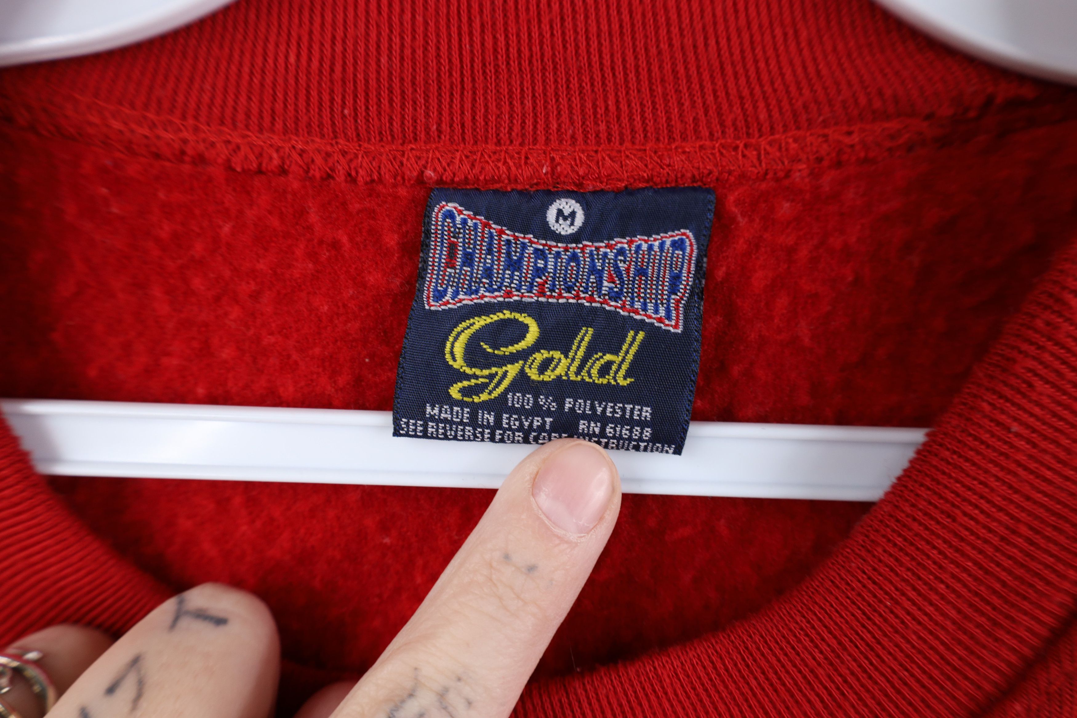 Vintage Vintage 90s Streetwear Faded Blank Crewneck Sweatshirt Red Size US M / EU 48-50 / 2 - 7 Thumbnail