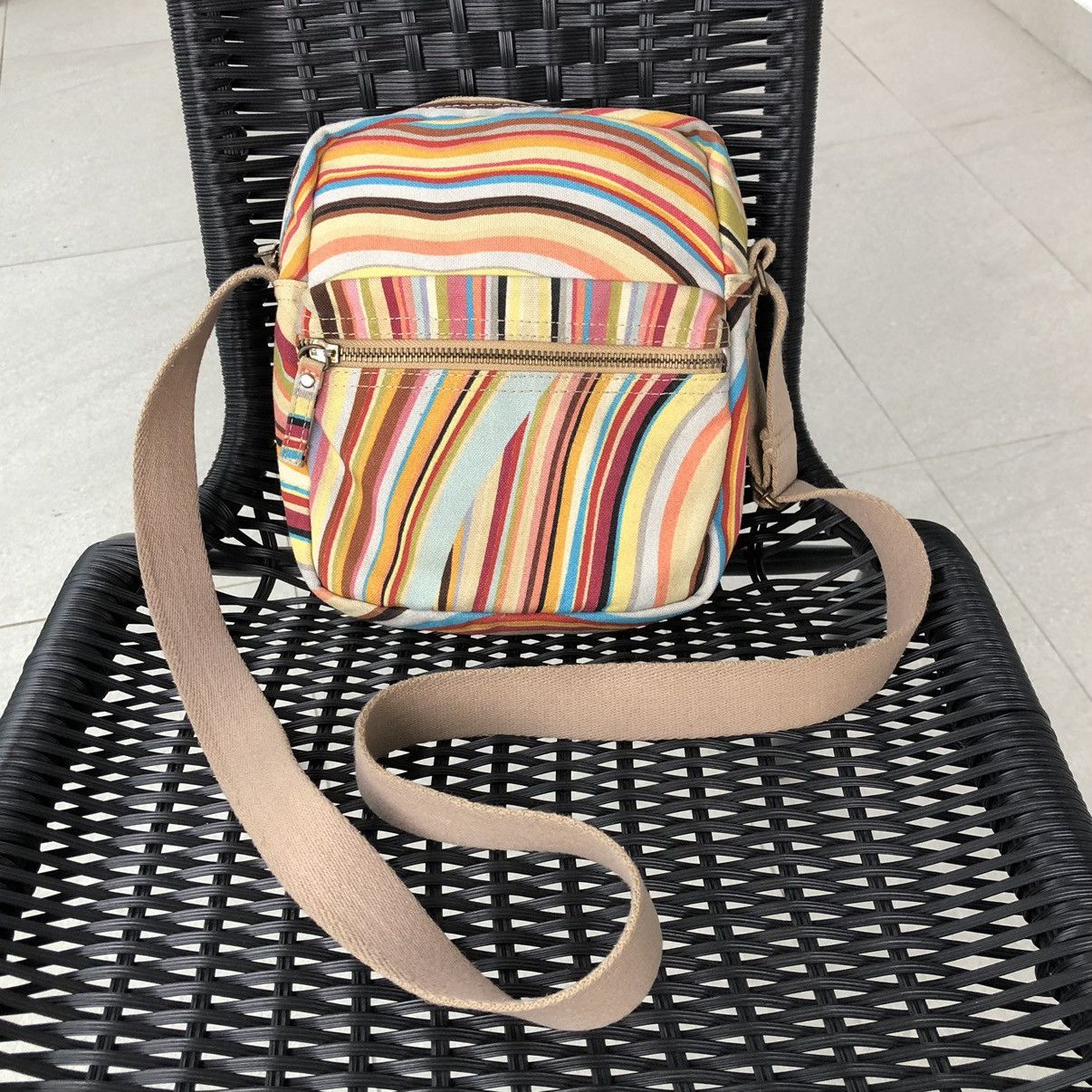 Paul Smith Paul Smith Multicolour-stripe Canvas Shoulder Bag Size ONE SIZE - 5 Thumbnail